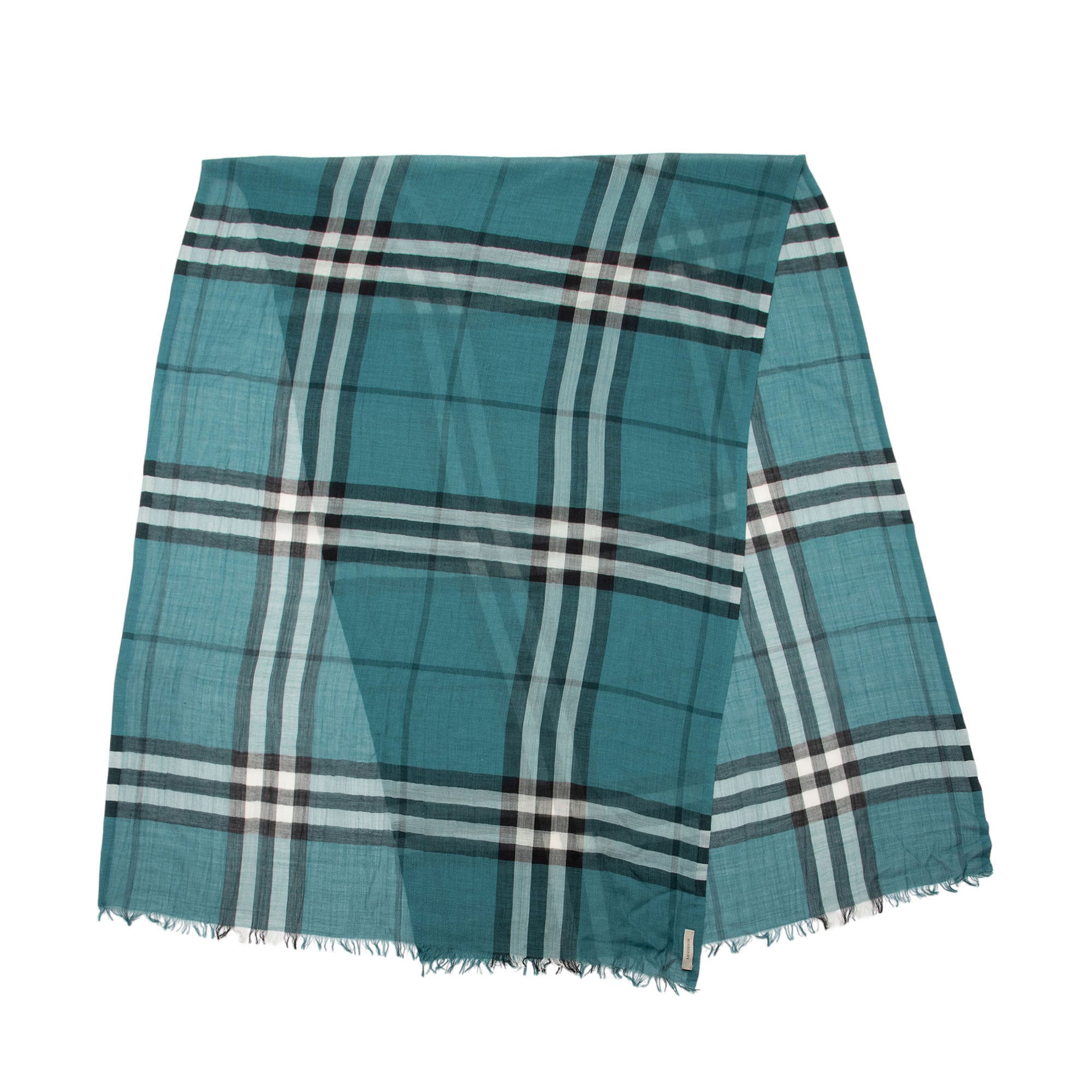 Burberry Wool Silk Lightweight Giant Check Scarf