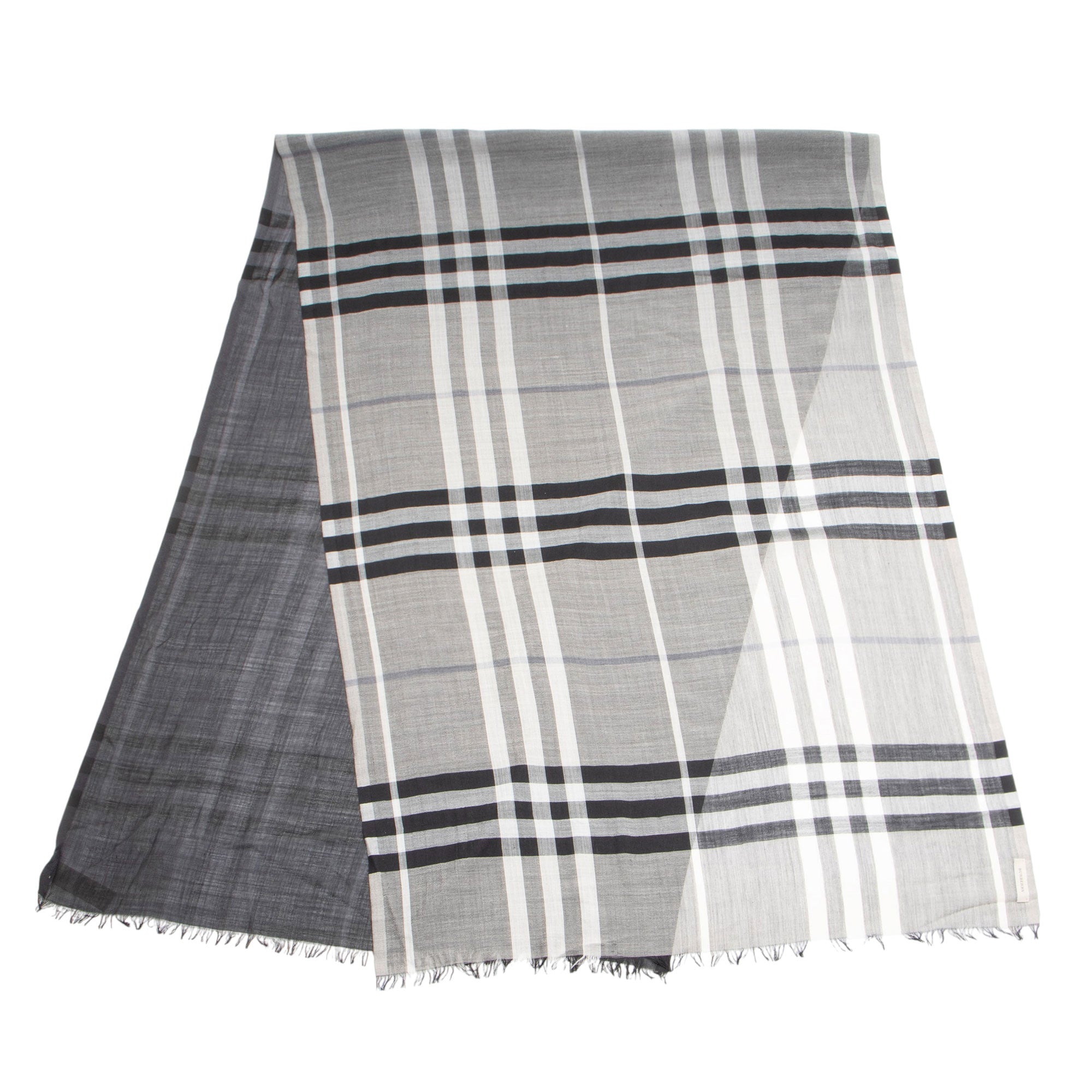 Burberry Wool Silk Lightweight Ombre Giant Check Scarf (SHF-vMW2eu)