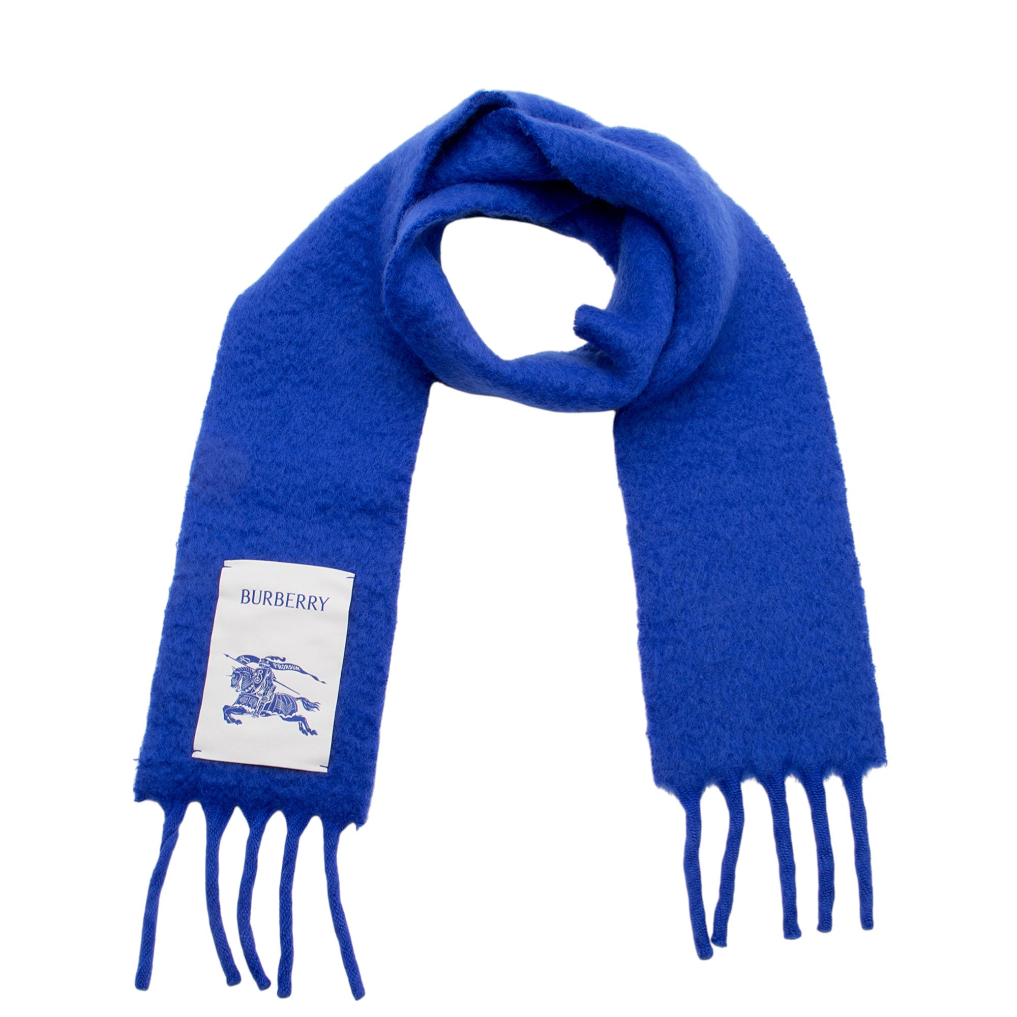Burberry Wool Skinny Fringe Scarf