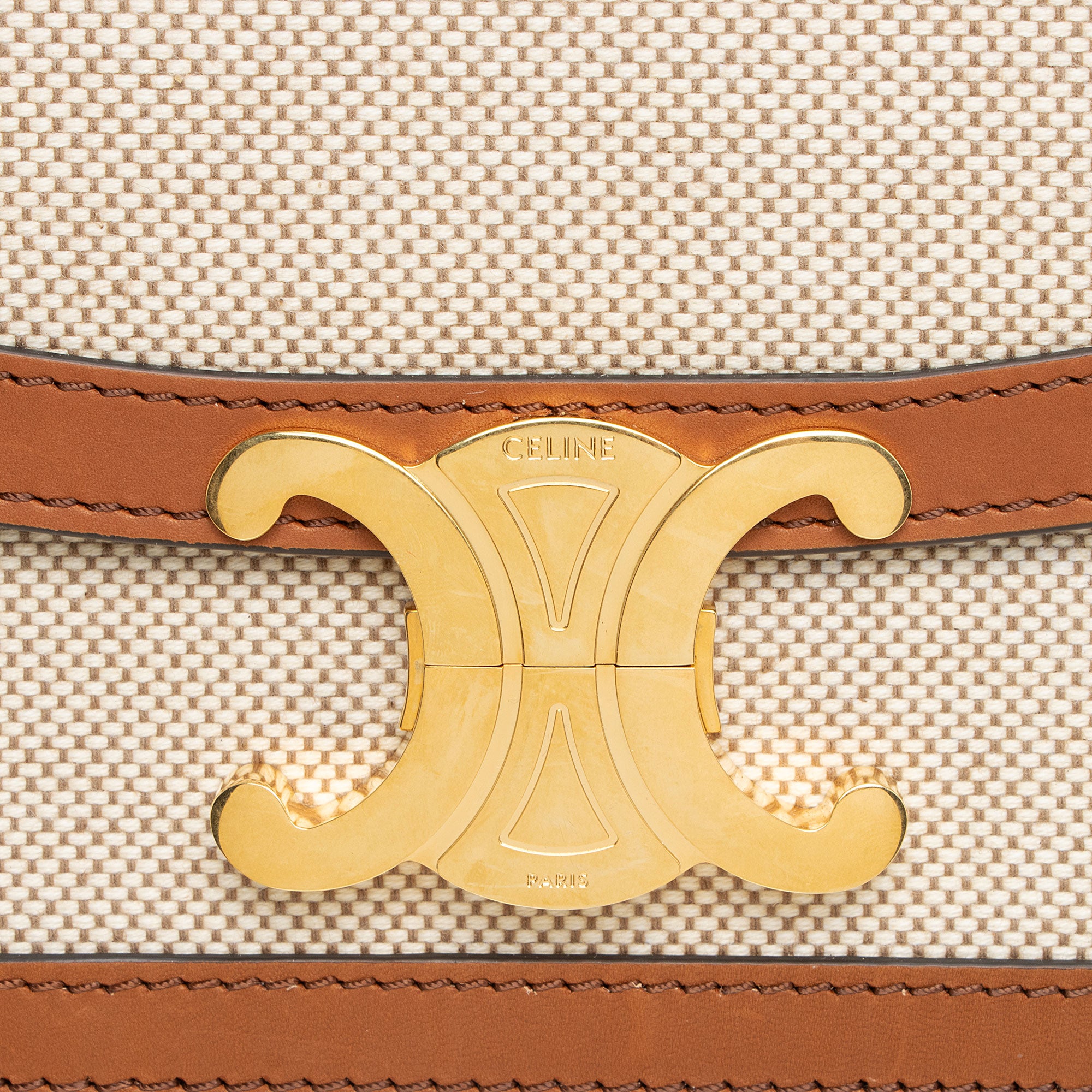 Celine Textile Calfskin Triomphe Teen Shoulder Bag (SHF-JW3M7k)