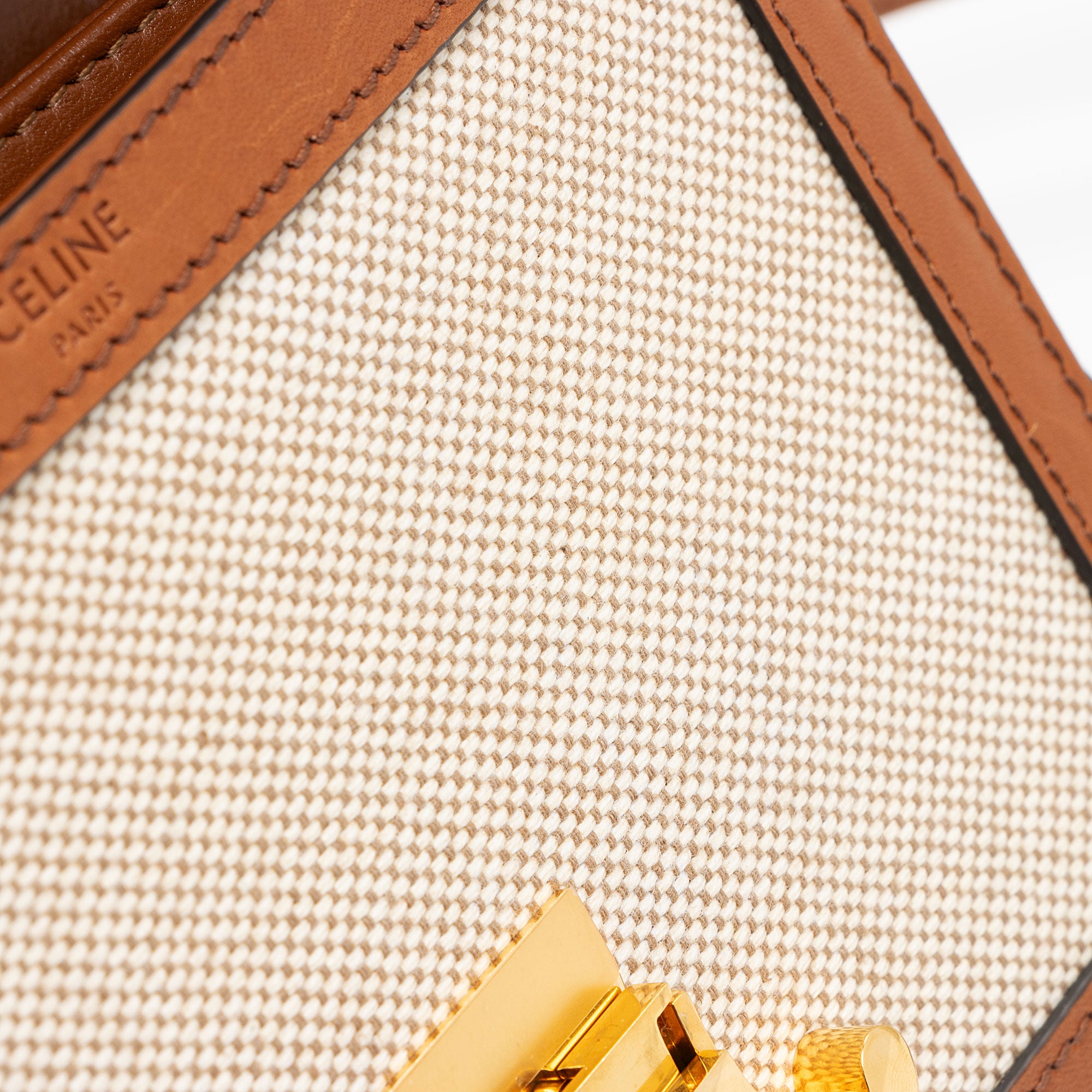 Celine Textile Calfskin Triomphe Teen Shoulder Bag (SHF-JW3M7k)