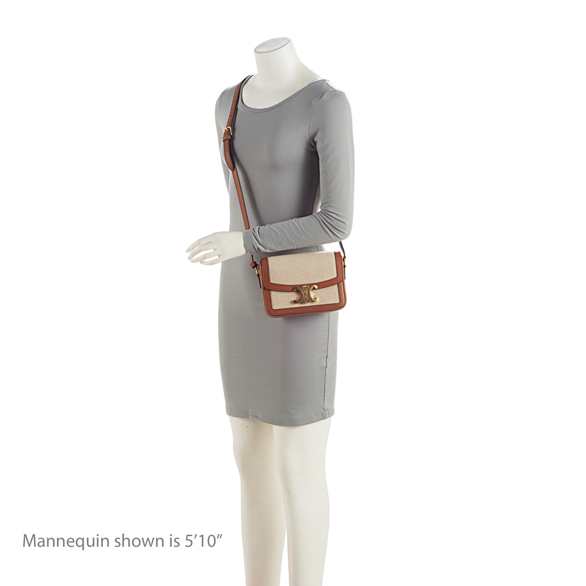 Celine Textile Calfskin Triomphe Teen Shoulder Bag (SHF-JW3M7k)