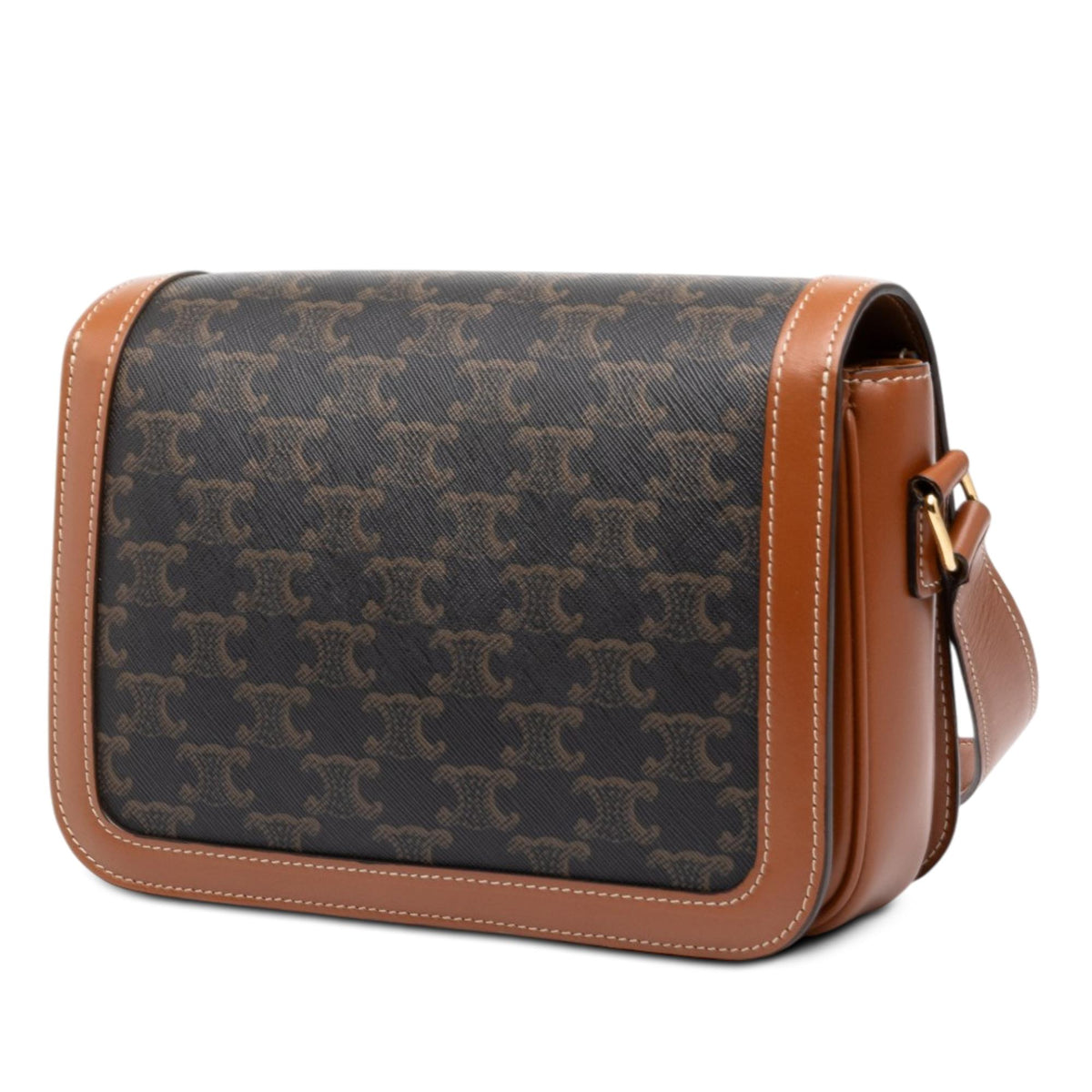 Celine Classique Triomphe Coated Canvas and Calfskin Triomphe Crossbody