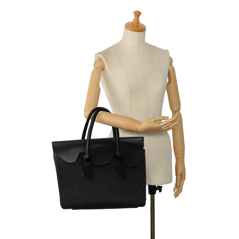Celine Felt and Leather Tie Knot Tote (SHG-9vc81H)