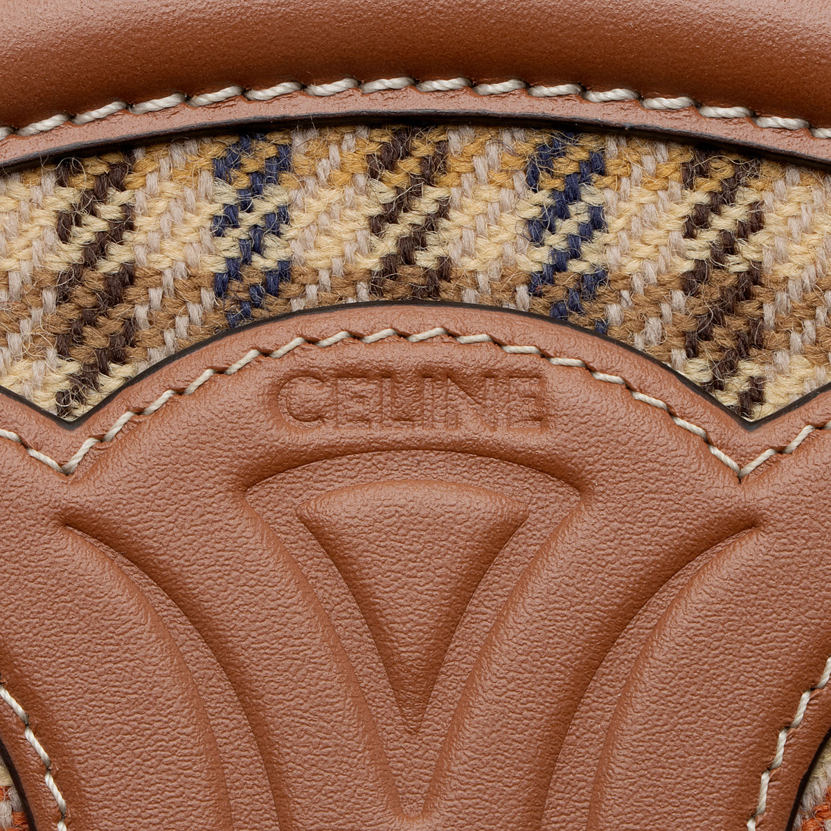 Celine Houndstooth Calfskin Triomphe Oval Small Crossbody