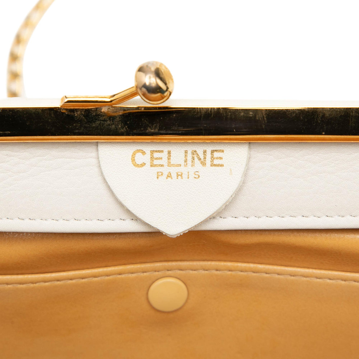 Celine Leather Frame Chain Shoulder Bag
