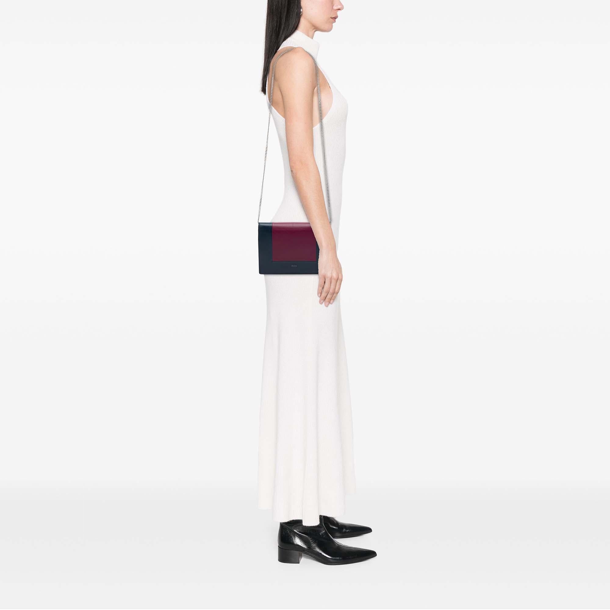 Celine Leather Frame Wallet on Chain