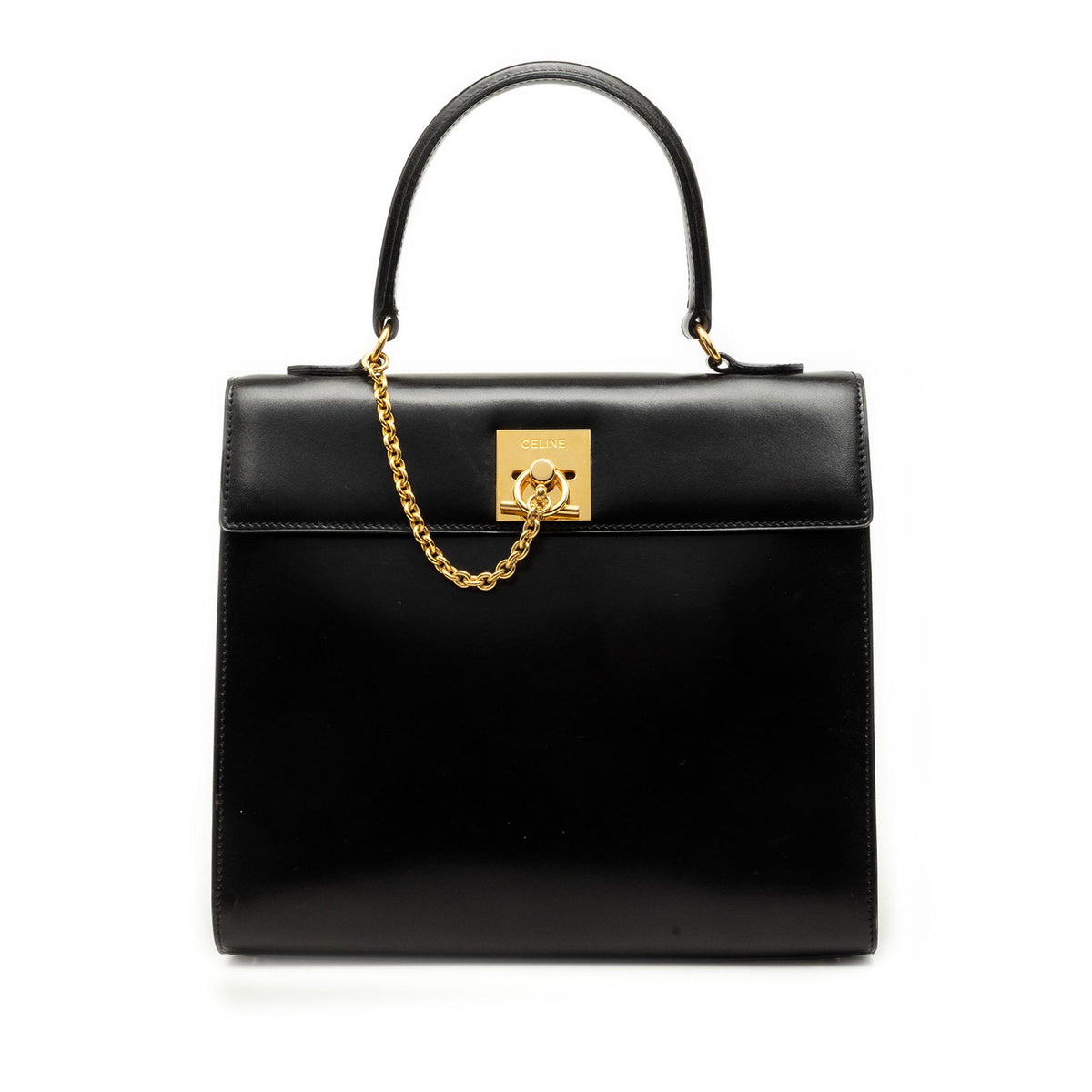 Celine Leather Toggle Clasp Top Handle Bag