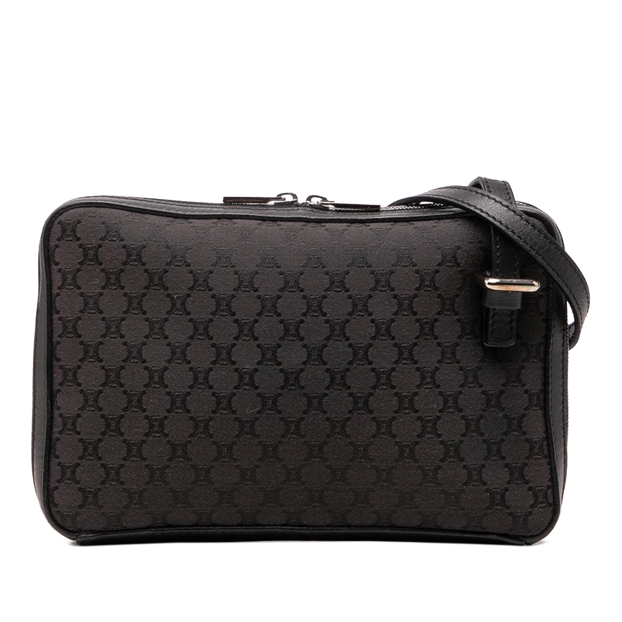 Celine Leather Trimmed Macadam Canvas Messenger Bag