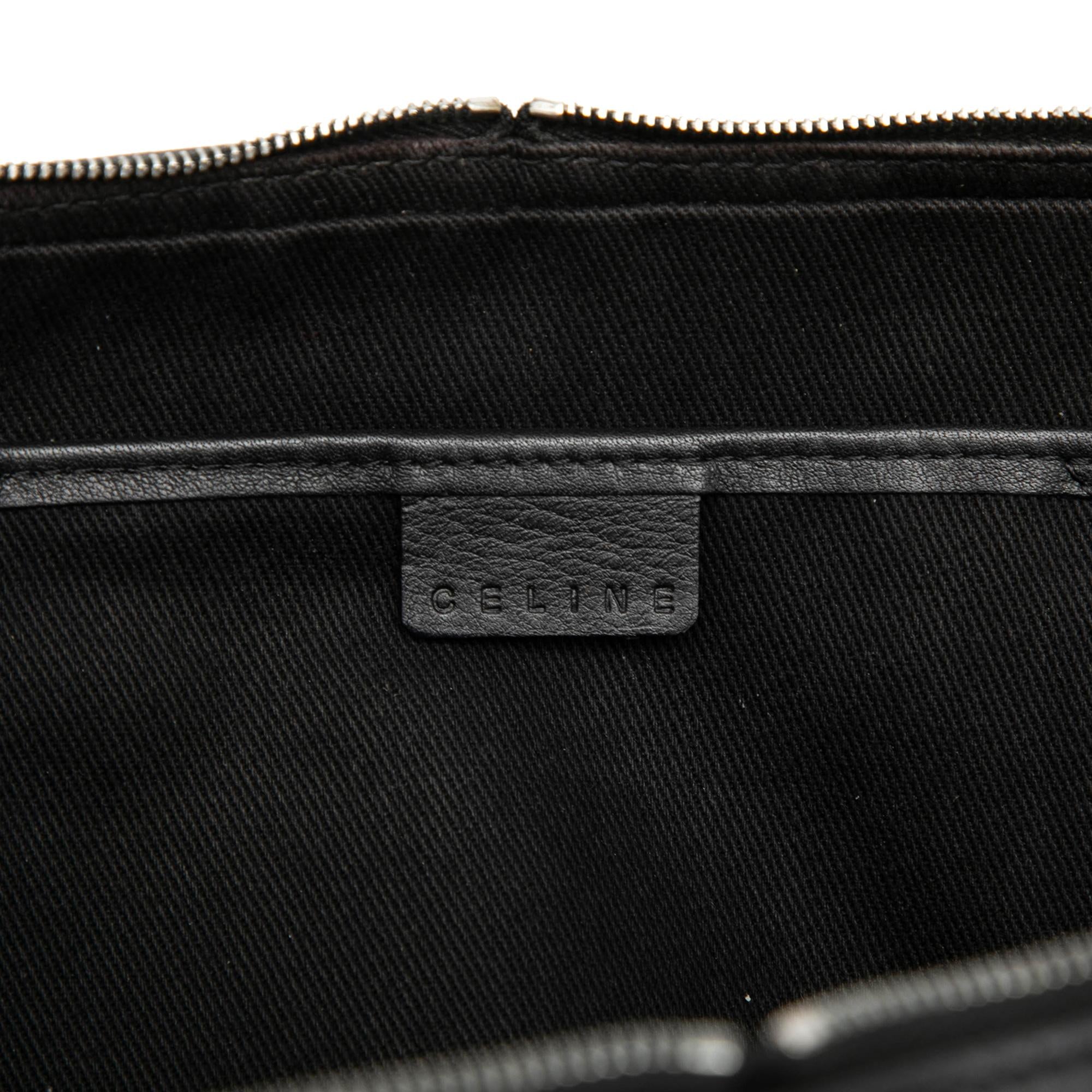 Celine Leather Trimmed Macadam Canvas Messenger Bag