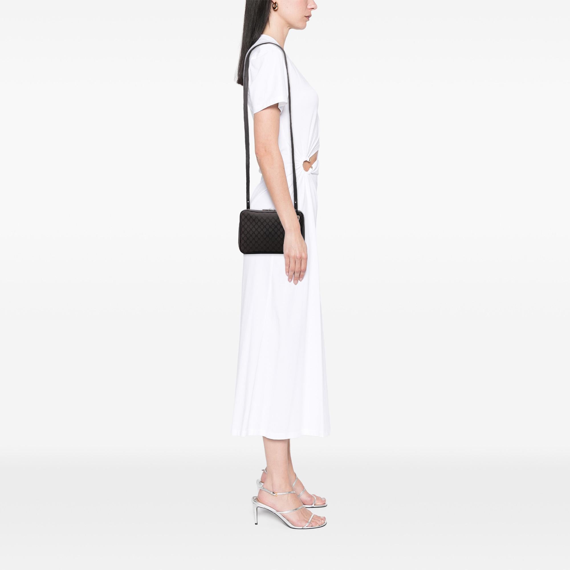 Celine Leather Trimmed Macadam Canvas Messenger Bag