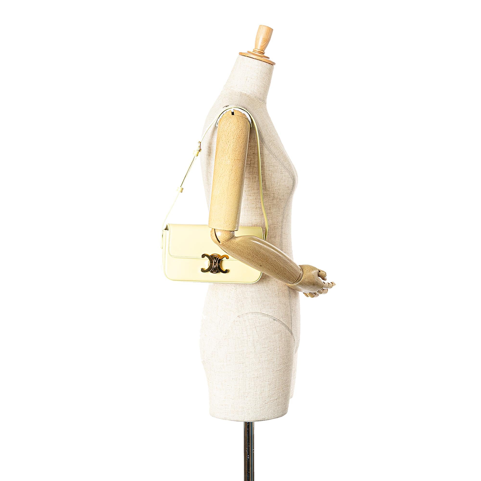 Celine Leather Triomphe Claude Shoulder Bag