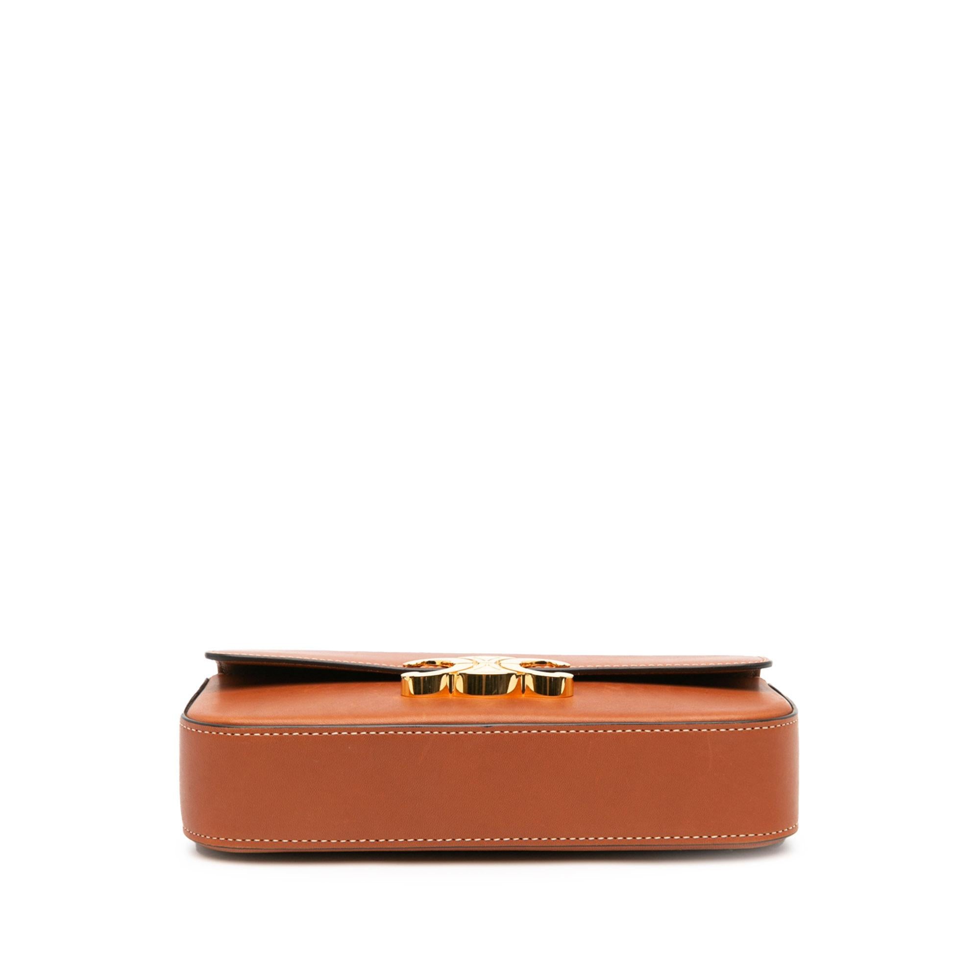 Celine Leather Triomphe Claude Shoulder Bag