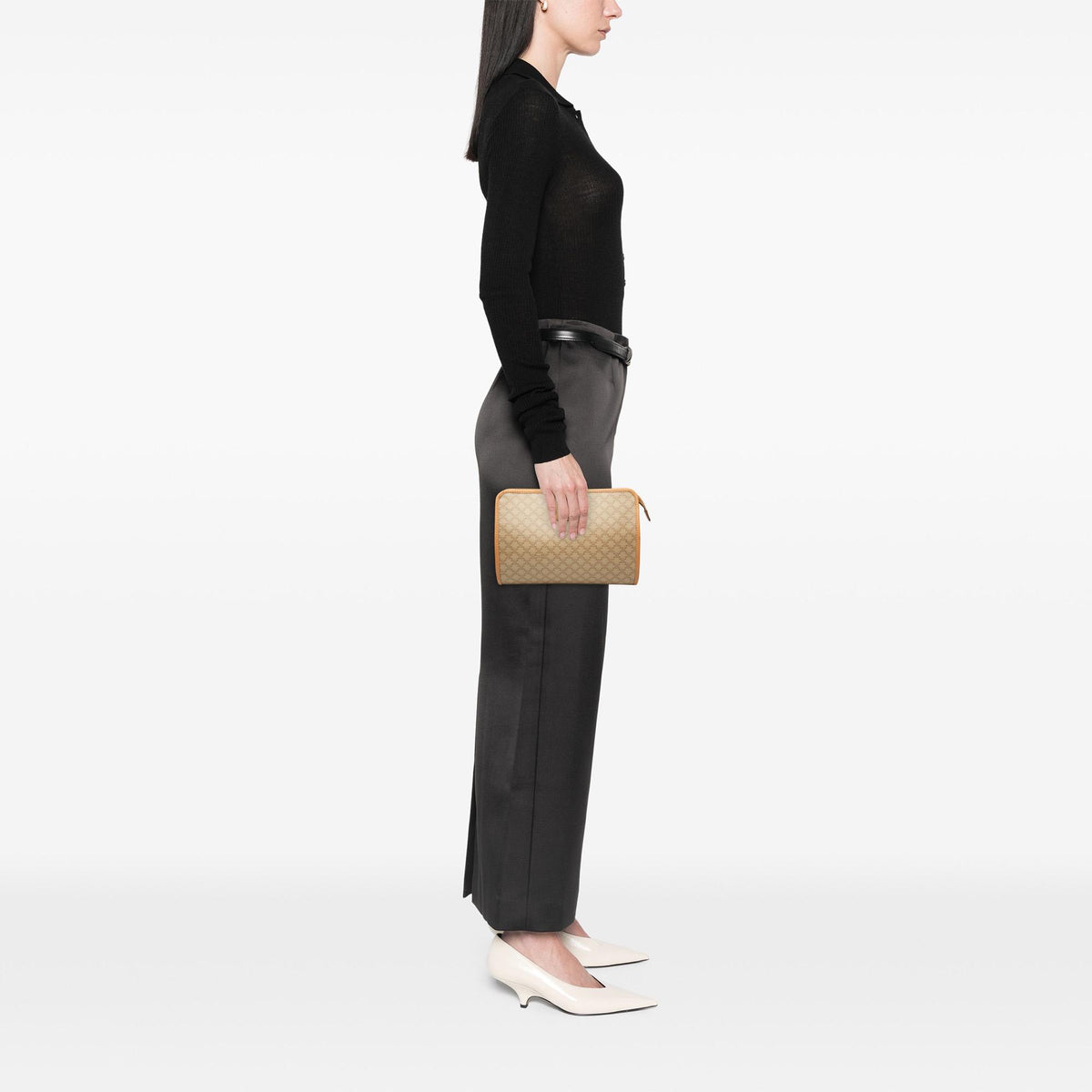 Celine Macadam Coated Canvas Clutch