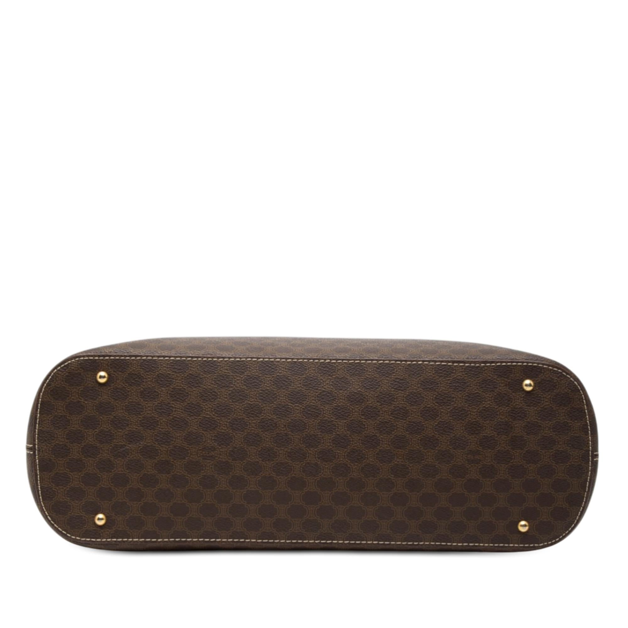 Celine Macadam Coated Canvas Dome Satchel
