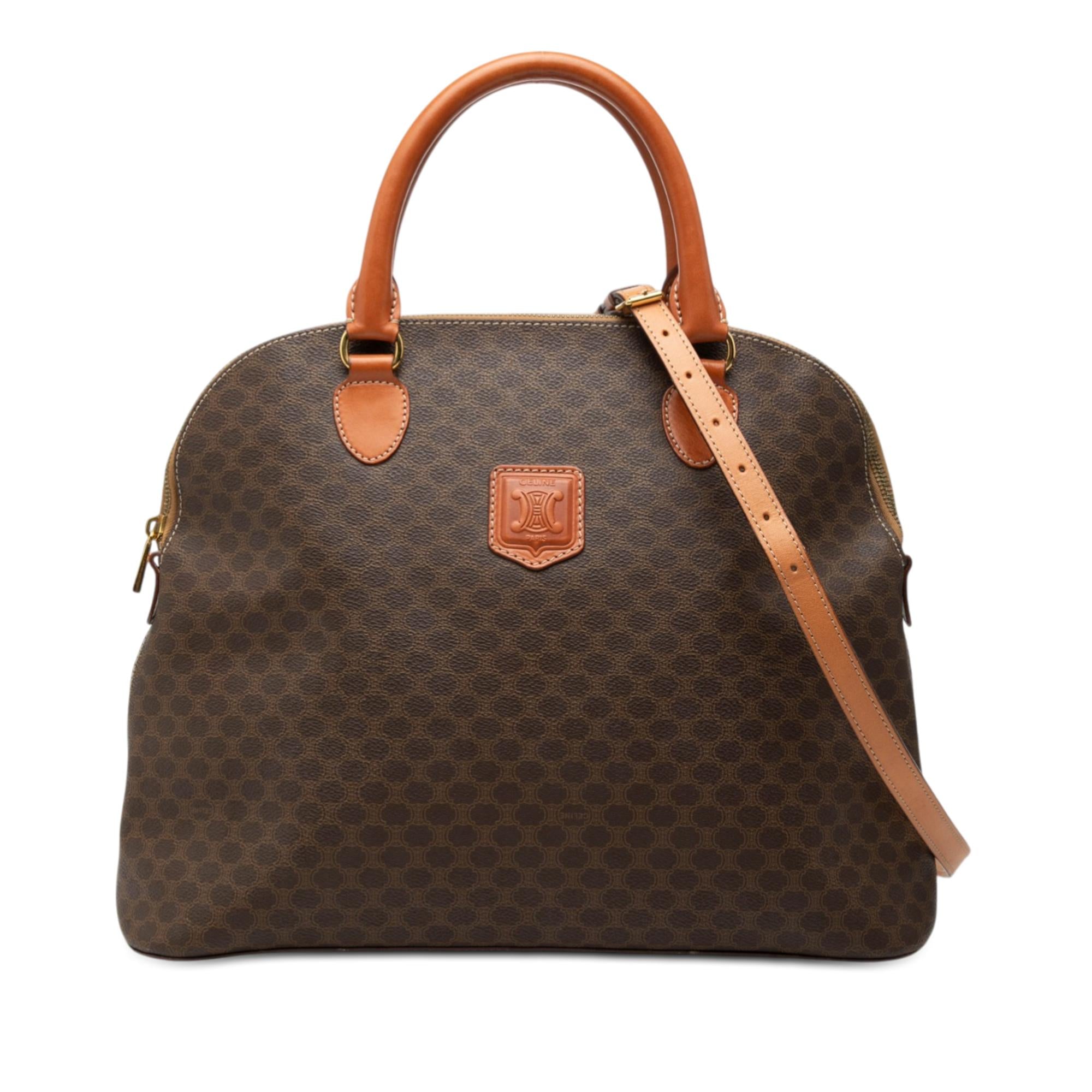 Celine Macadam Coated Canvas Dome Satchel