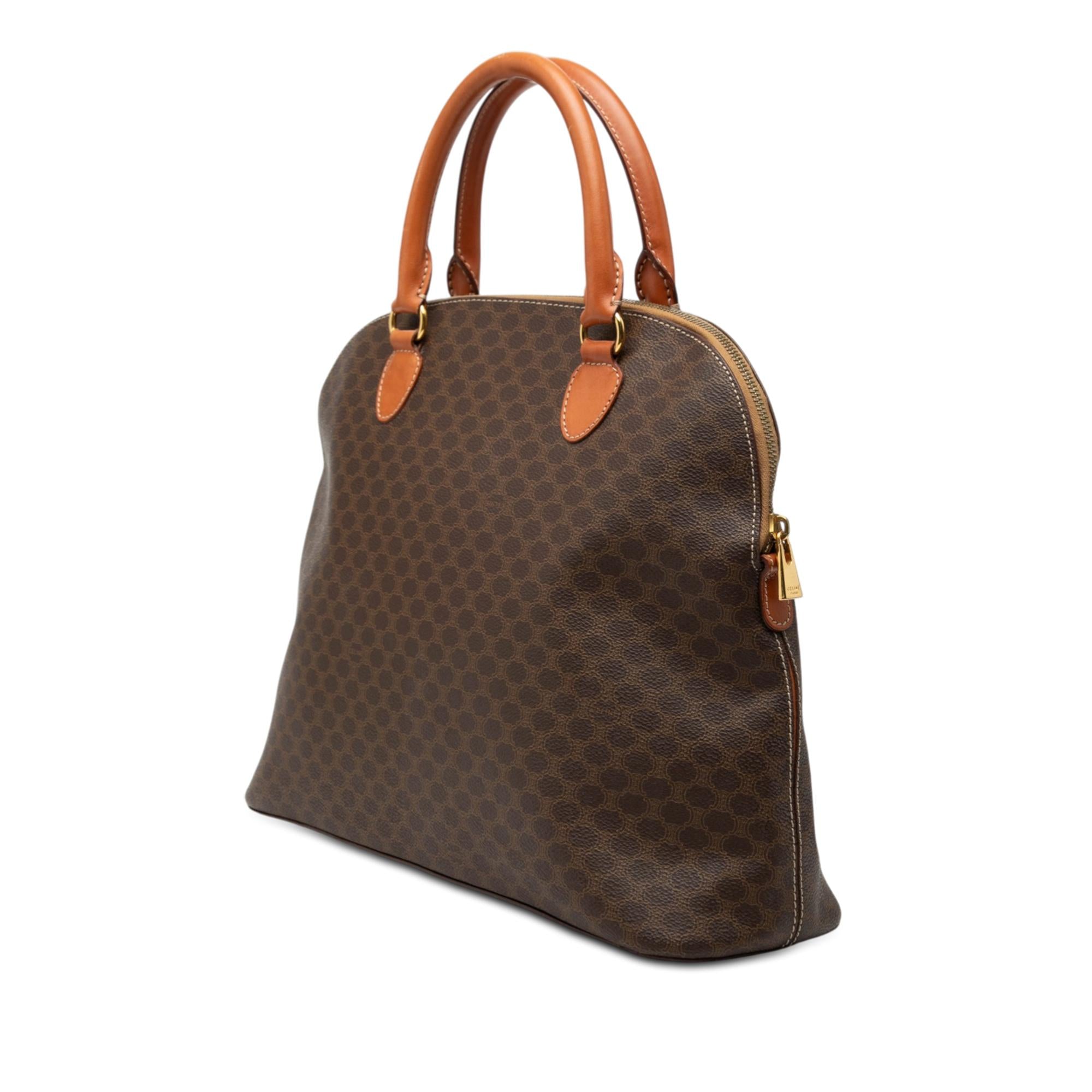 Celine Macadam Coated Canvas Dome Satchel