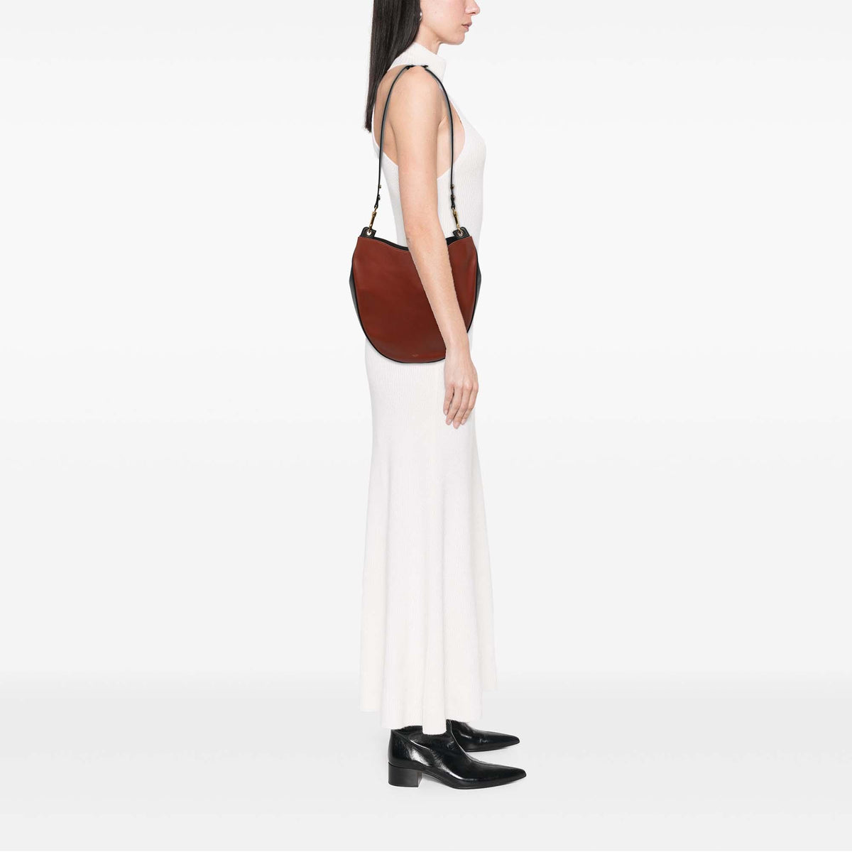 Celine Medium Bicolor Calfskin Trotteur Hobo