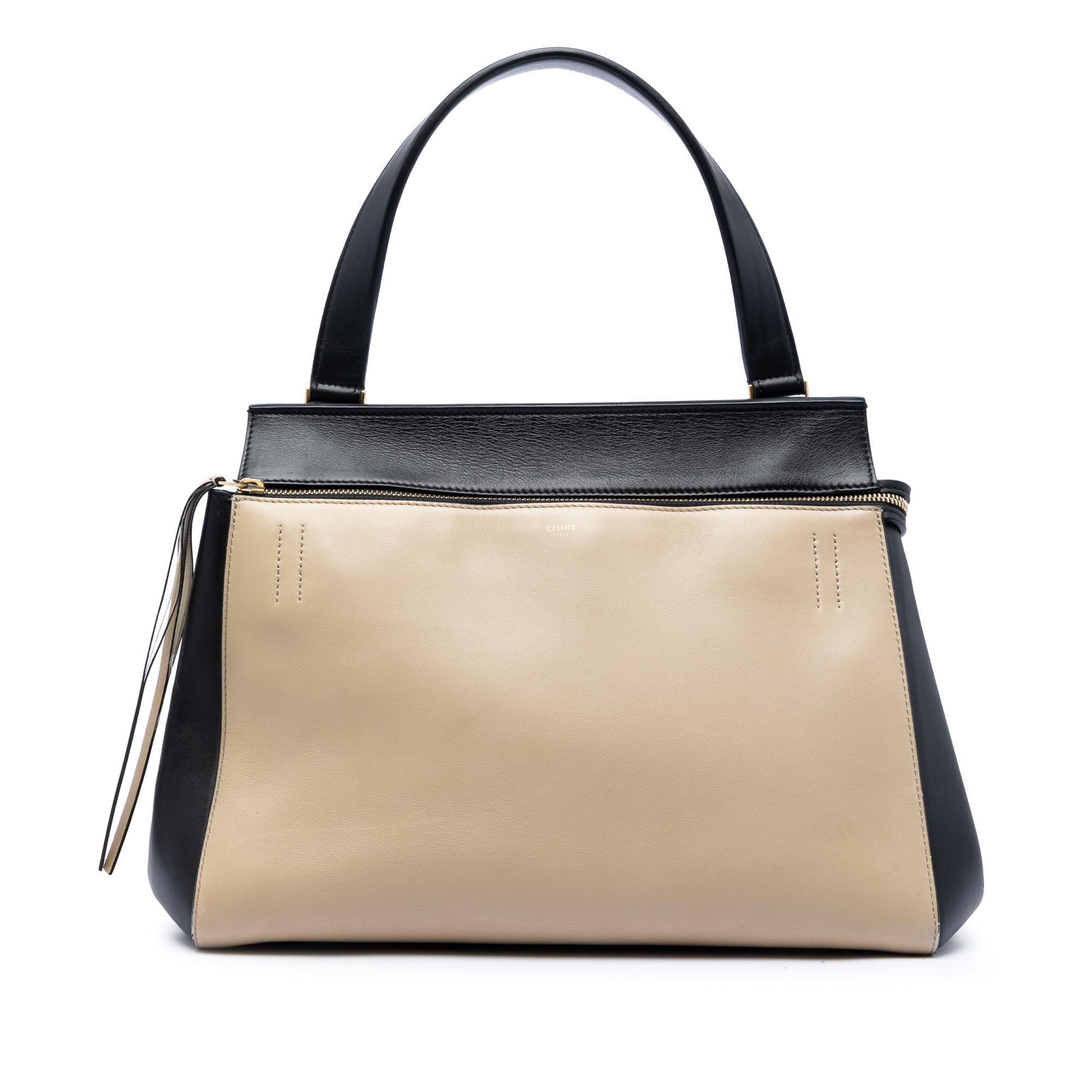 Celine Medium Bicolor Leather Edge Handbag