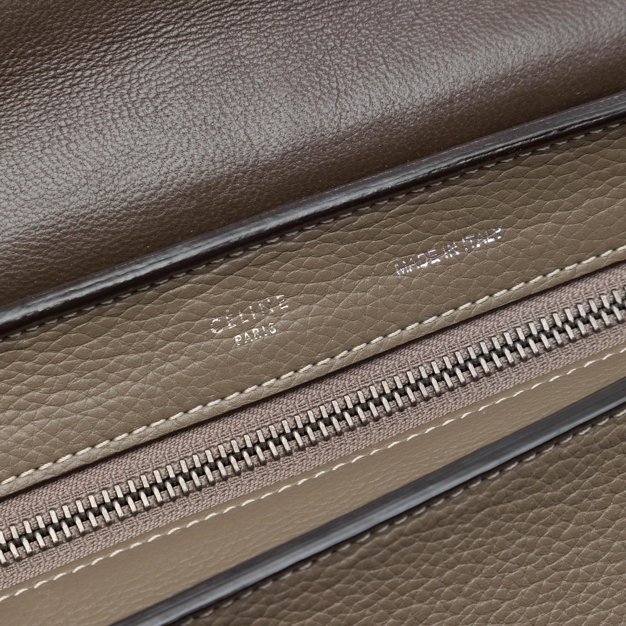Celine Medium Calfskin and Suede Trapeze Satchel
