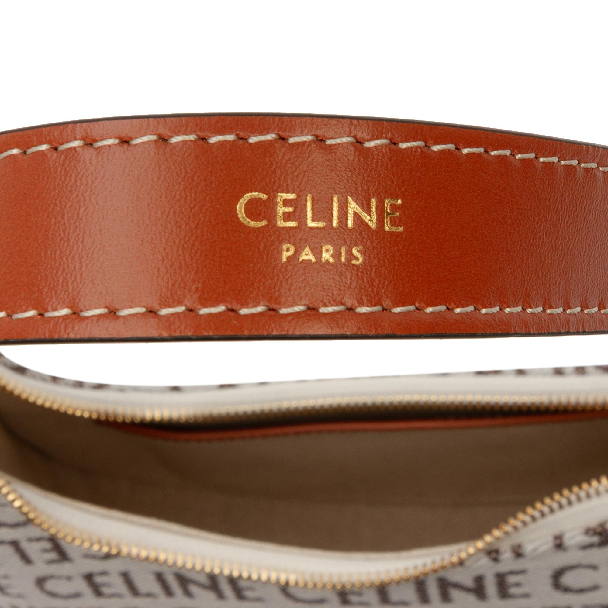 Celine Medium Canvas Logo Ava Shoulder Bag
