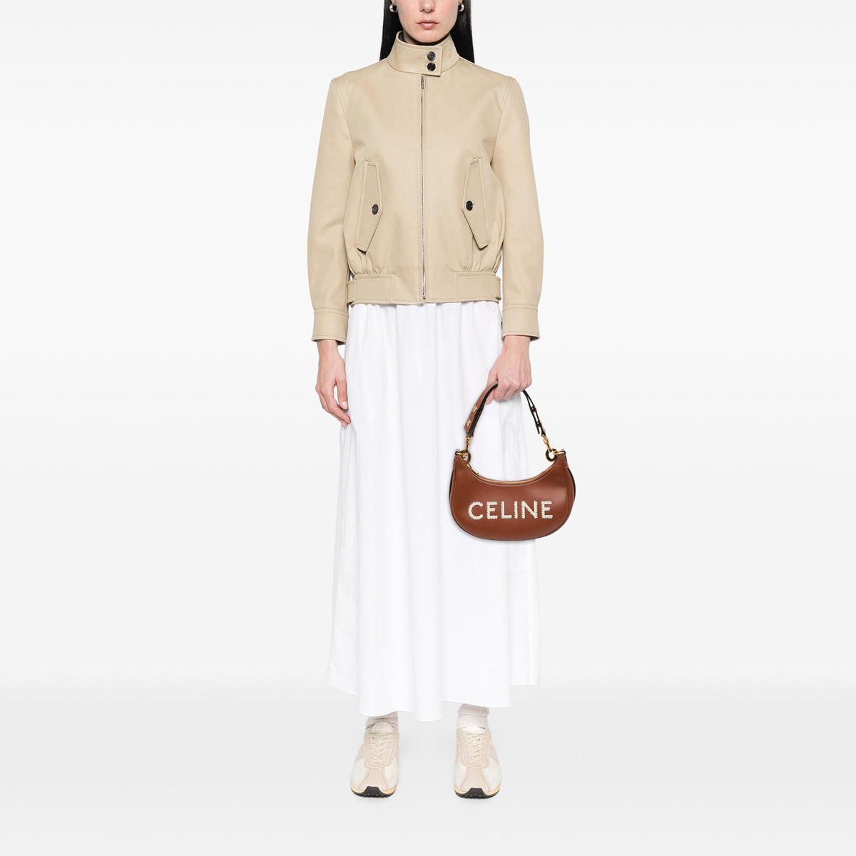 Celine Medium Leather Logo Ava Shoulder Bag