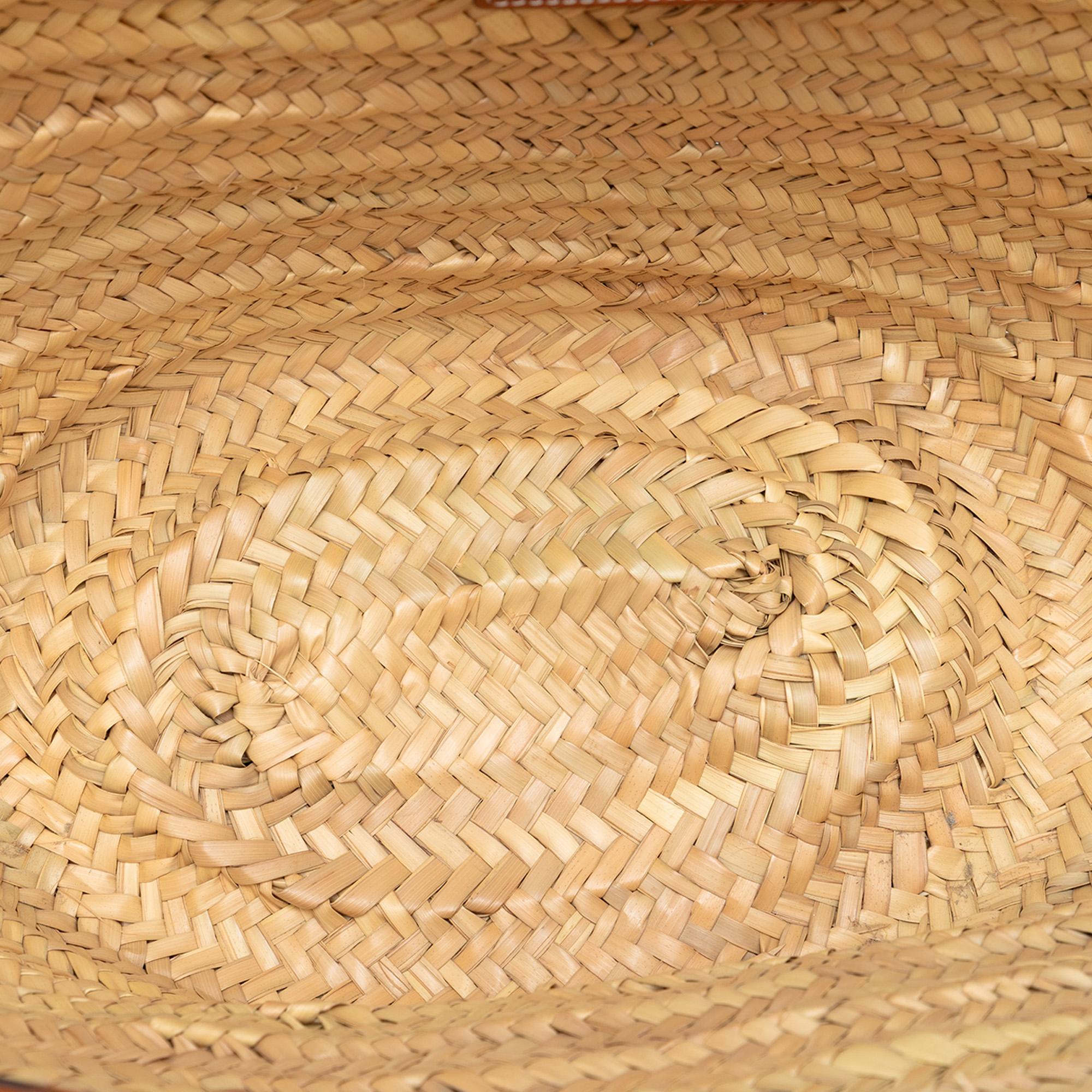 Celine Medium Raffia Gridded Classic Panier Tote