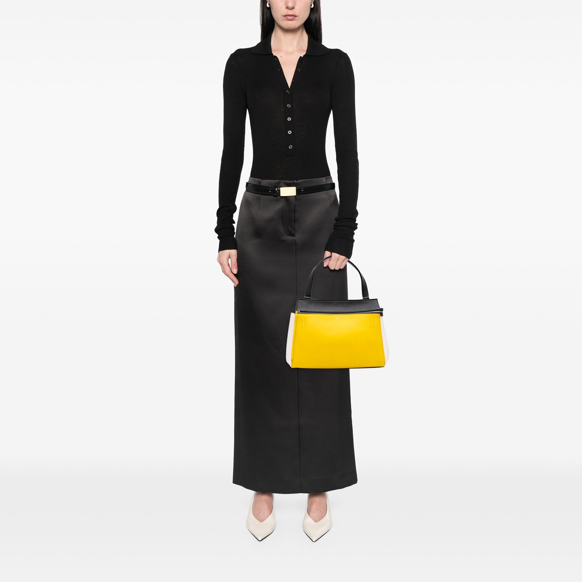 Celine Medium Tricolor Leather Edge Handbag
