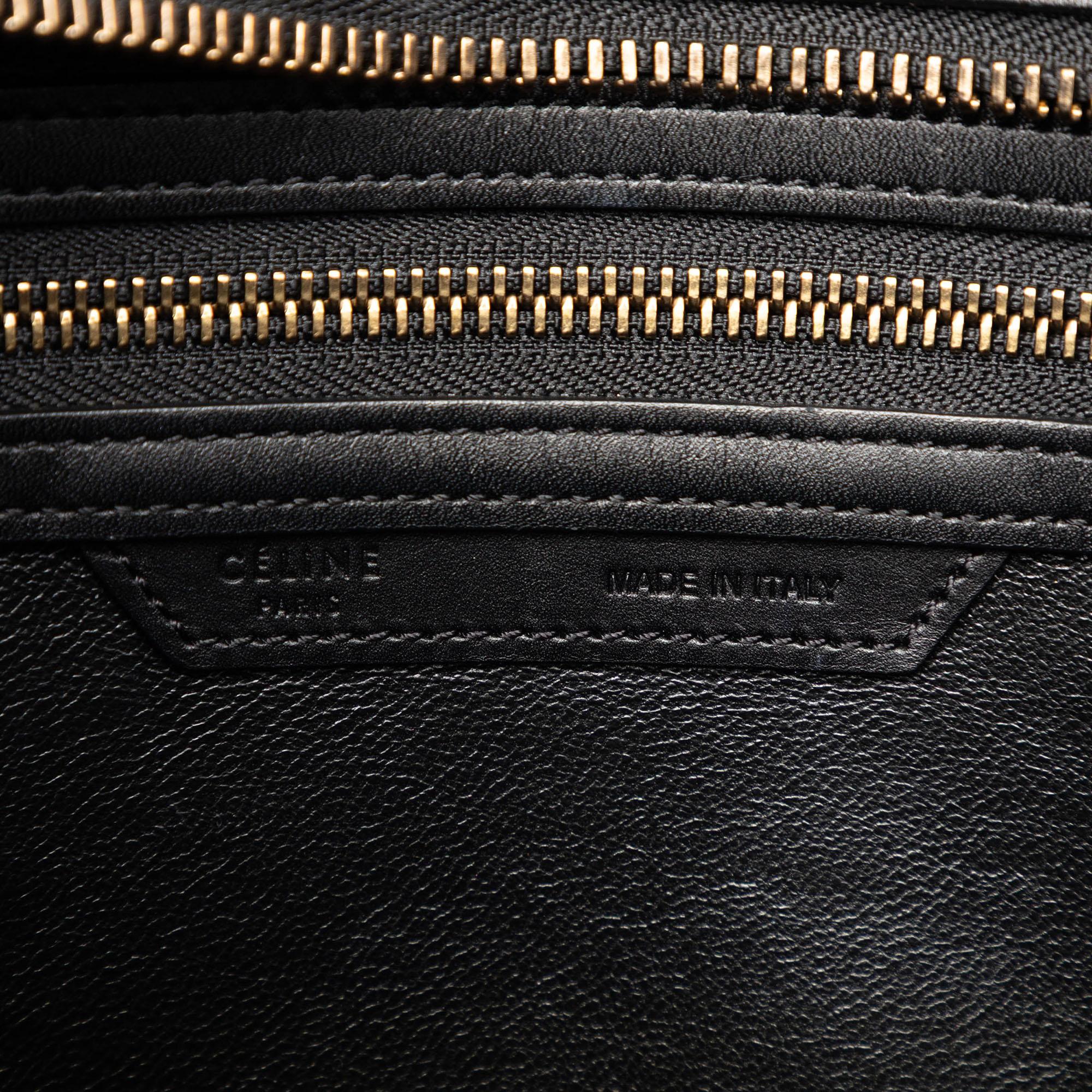 Celine Micro Bicolor Nubuck and Drummed Calfskin Luggage Tote