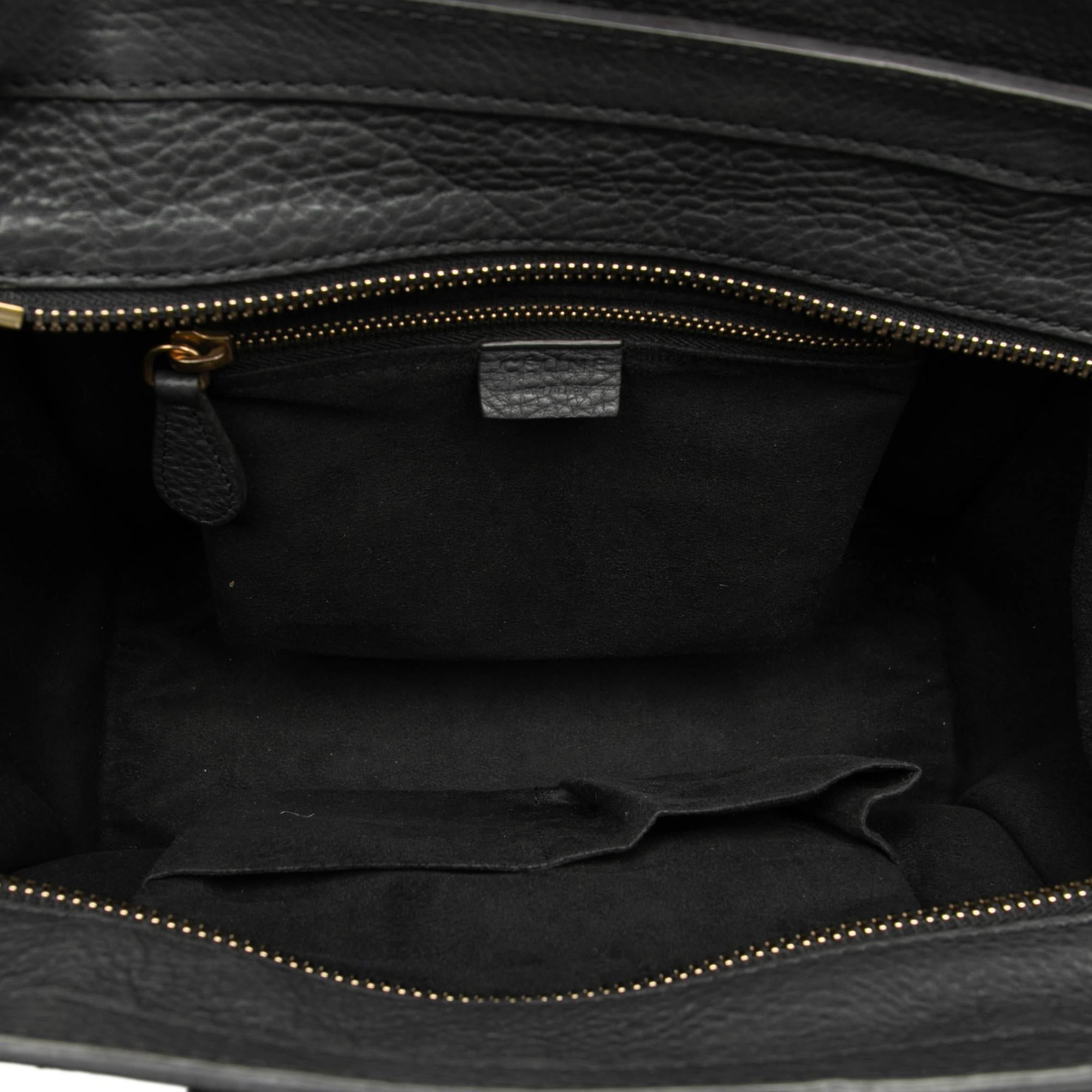Celine Micro Drummed Calfskin Luggage Tote