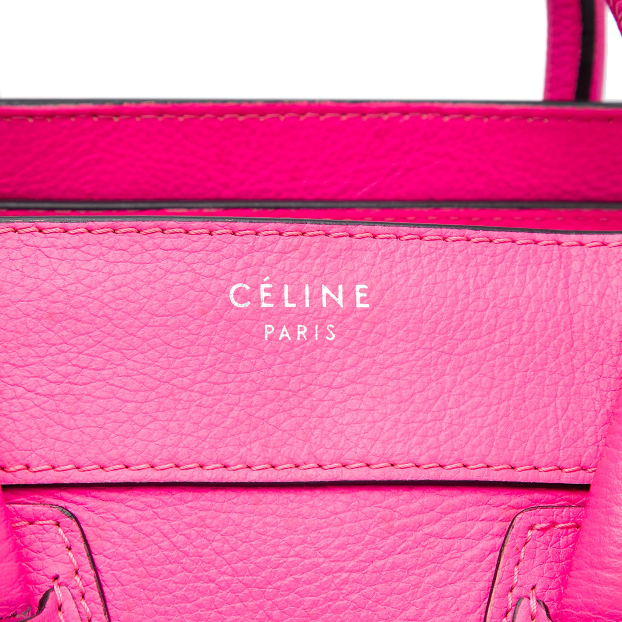 Celine Micro Drummed Calfskin Luggage Tote