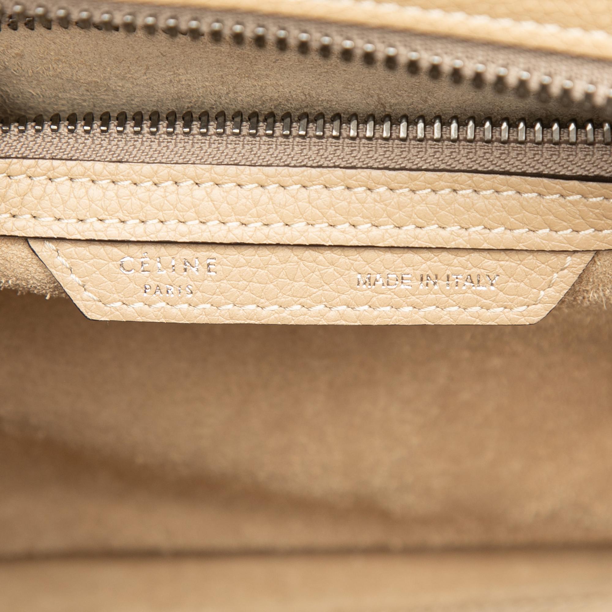 Celine Micro Drummed Calfskin Luggage Tote