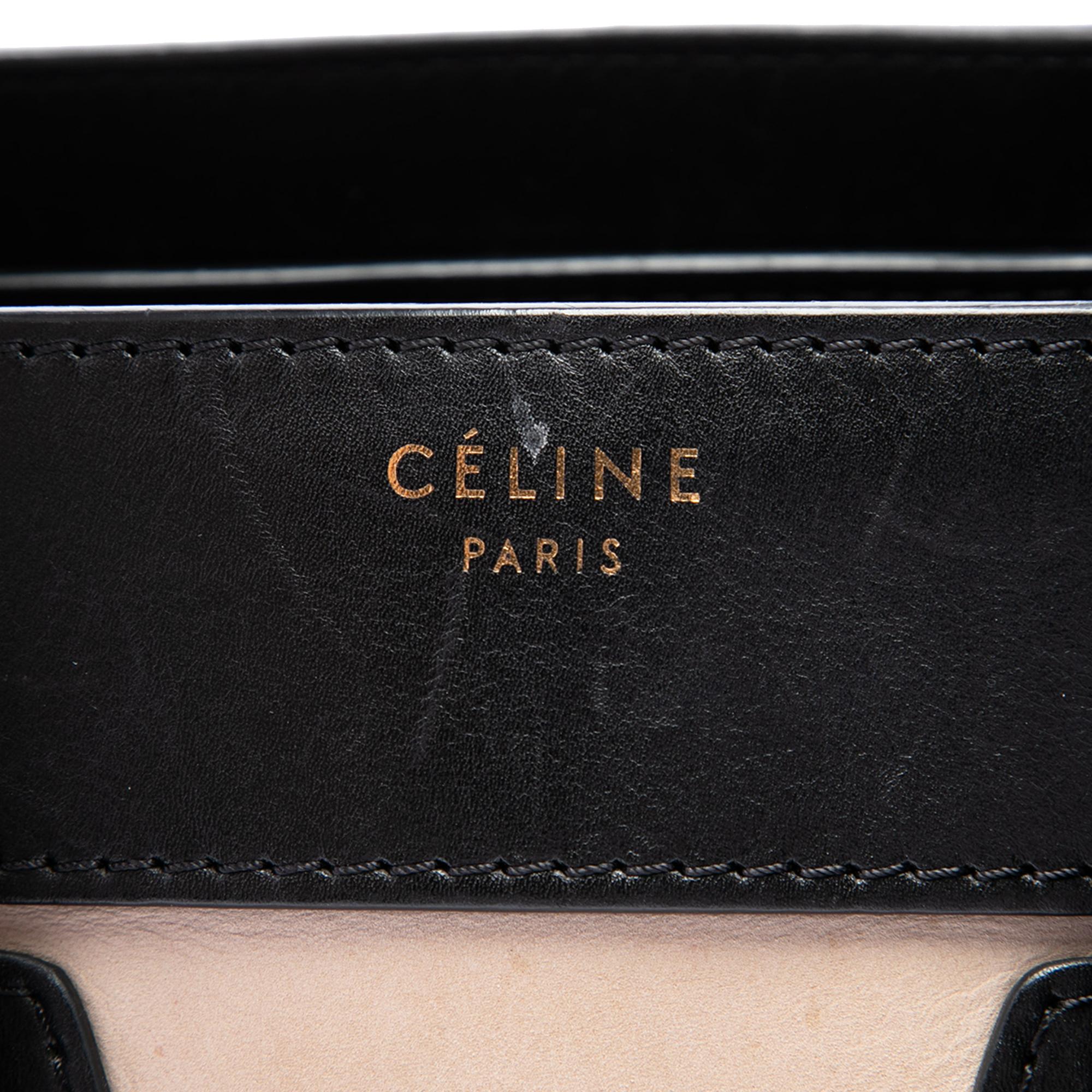 Celine Micro Tricolor Calfskin and Suede Luggage Tote