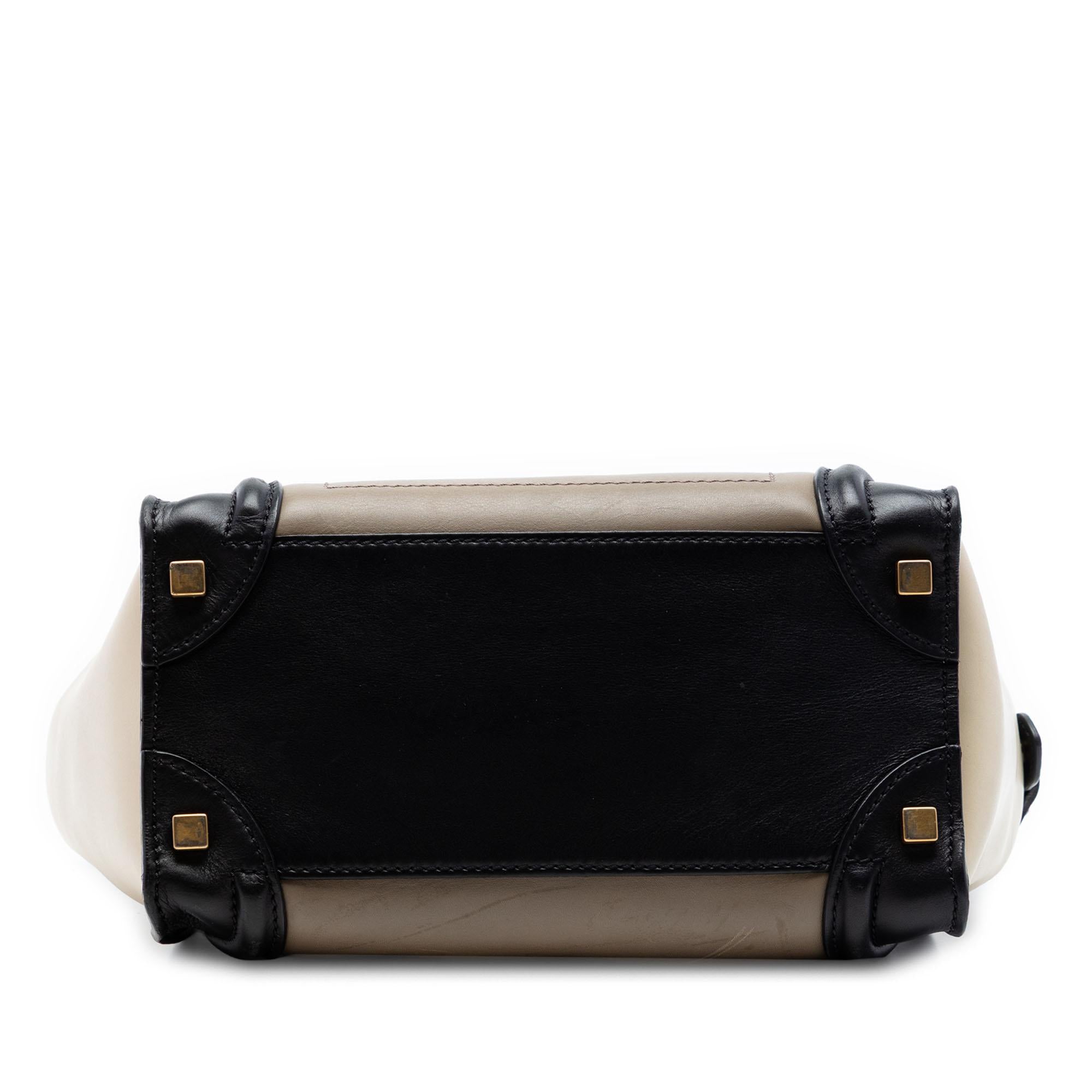 Celine Micro Tricolor Leather Luggage Tote