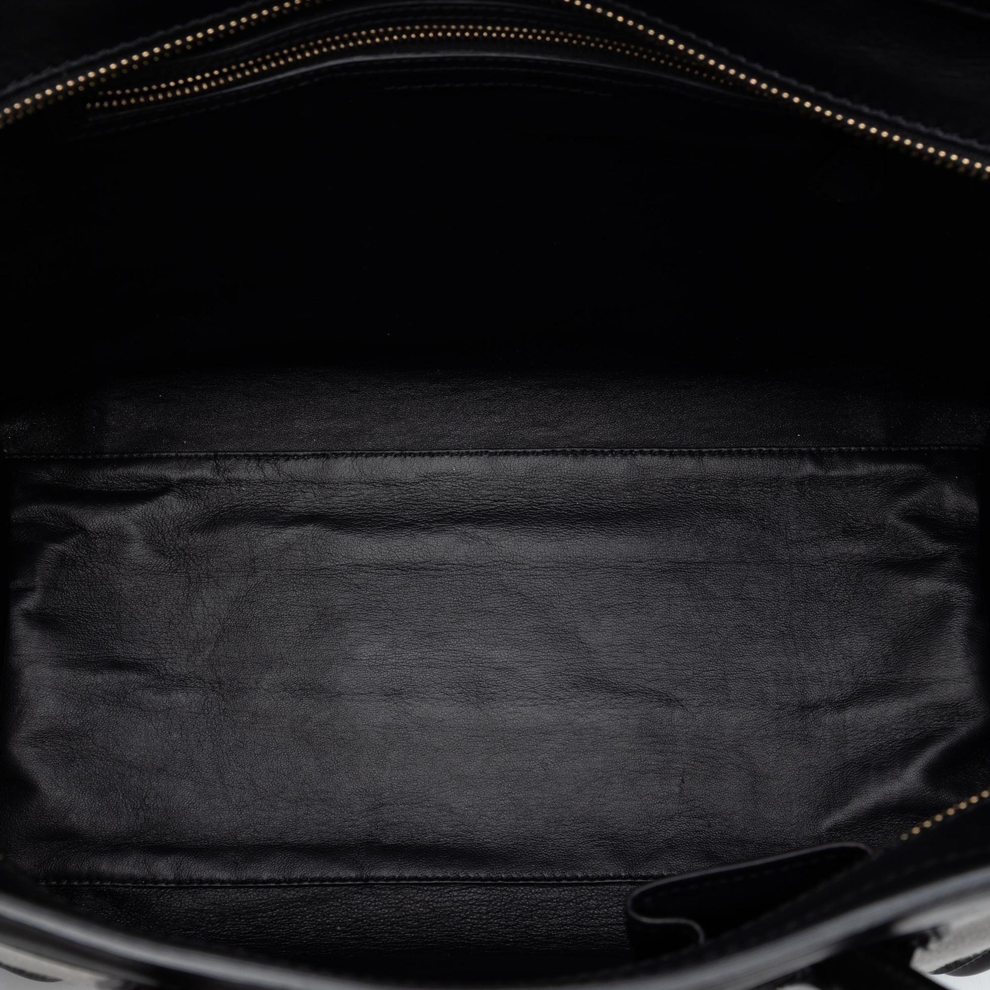 Celine Mini Bicolor Canvas and Leather Luggage Tote