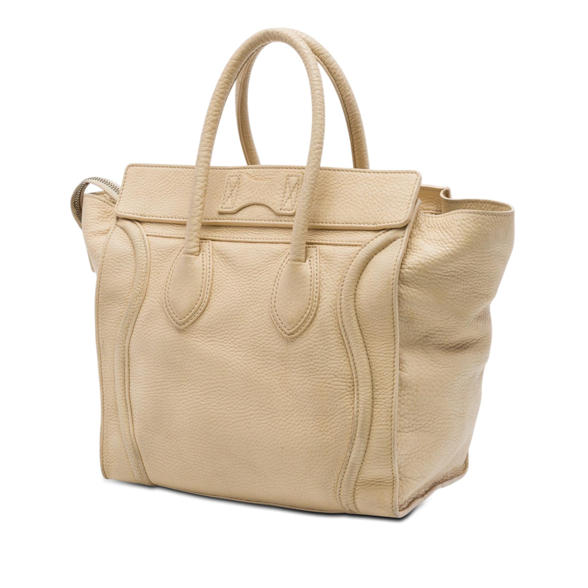 Celine Mini Drummed Calfskin Luggage Tote