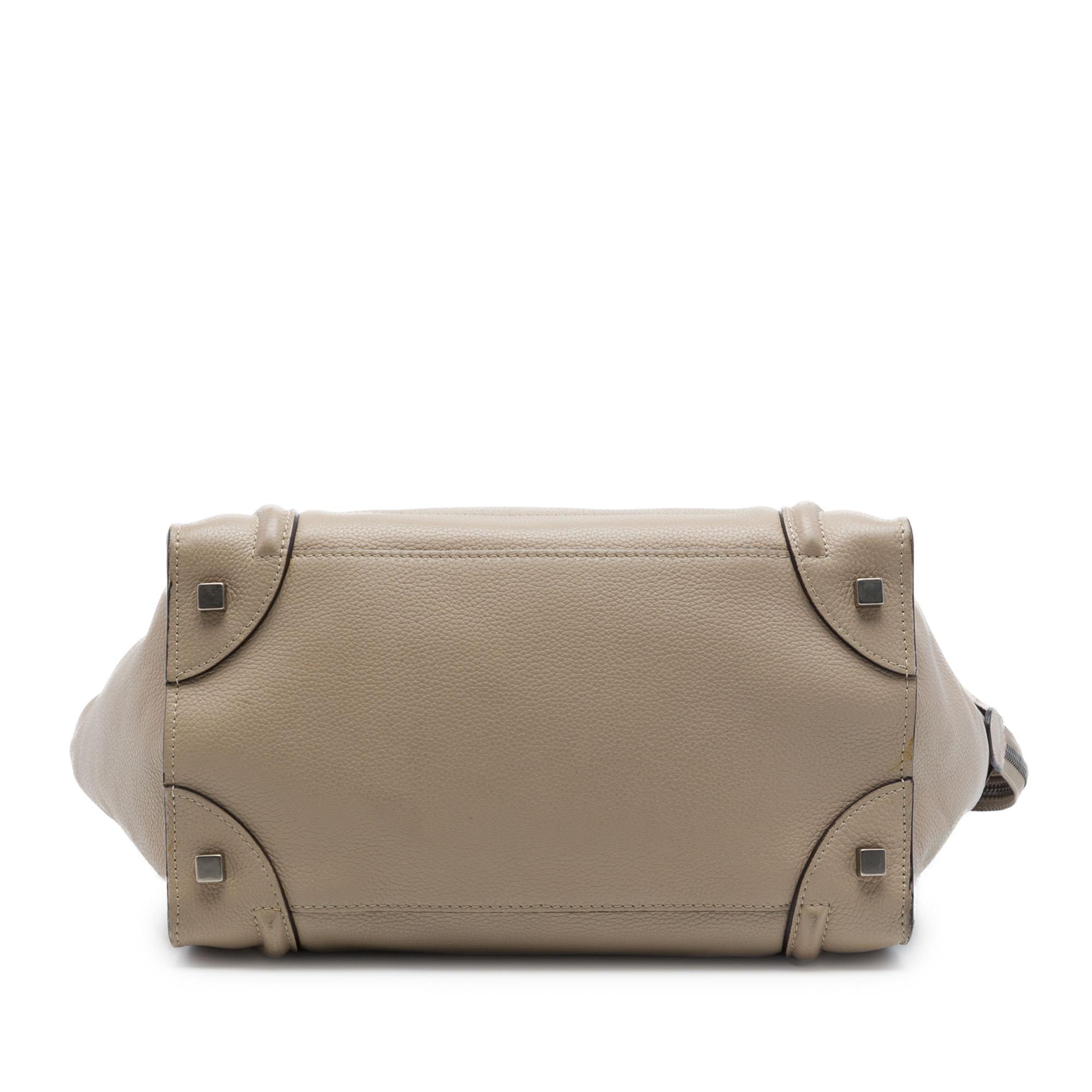 Celine Mini Drummed Calfskin Luggage Tote