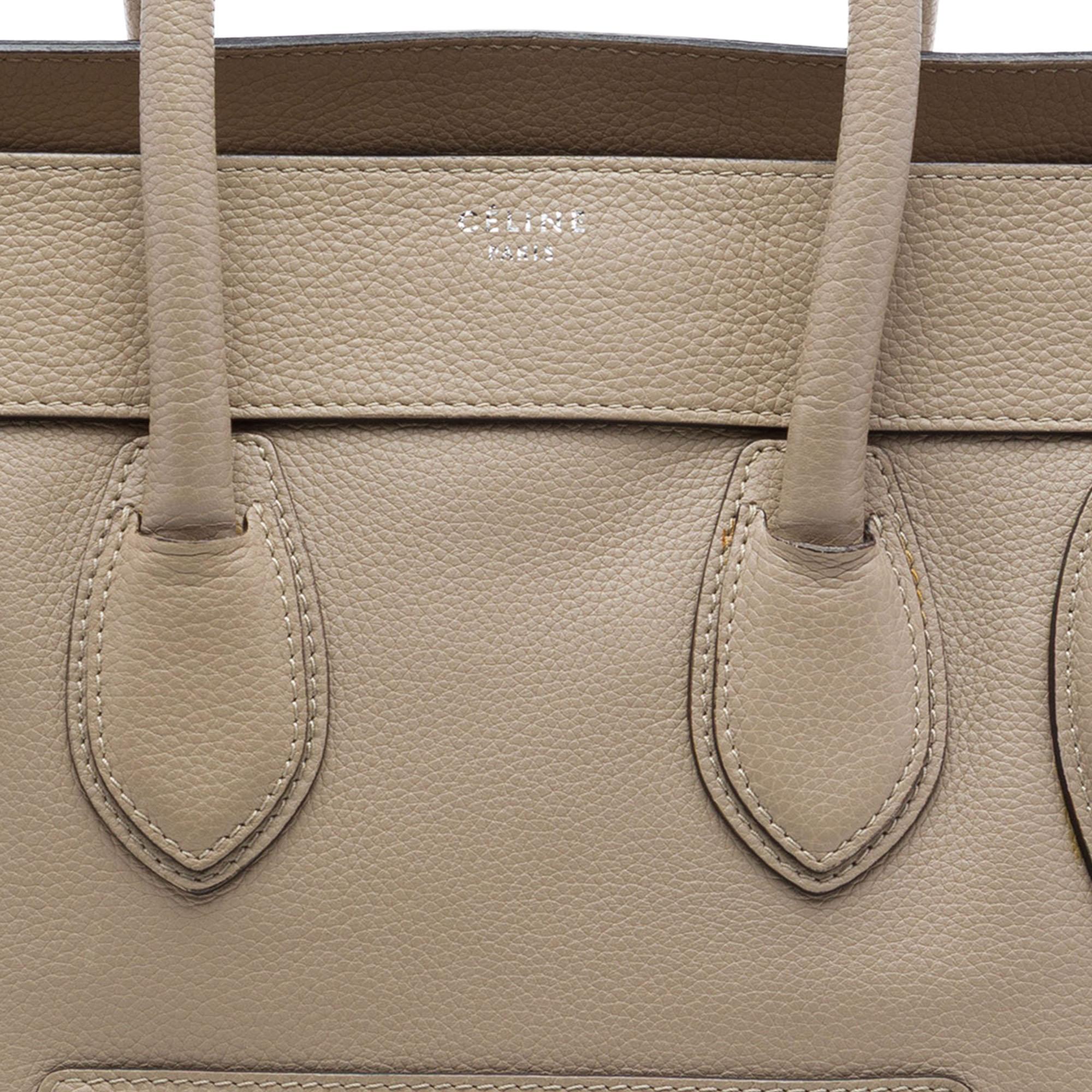 Celine Mini Drummed Calfskin Luggage Tote