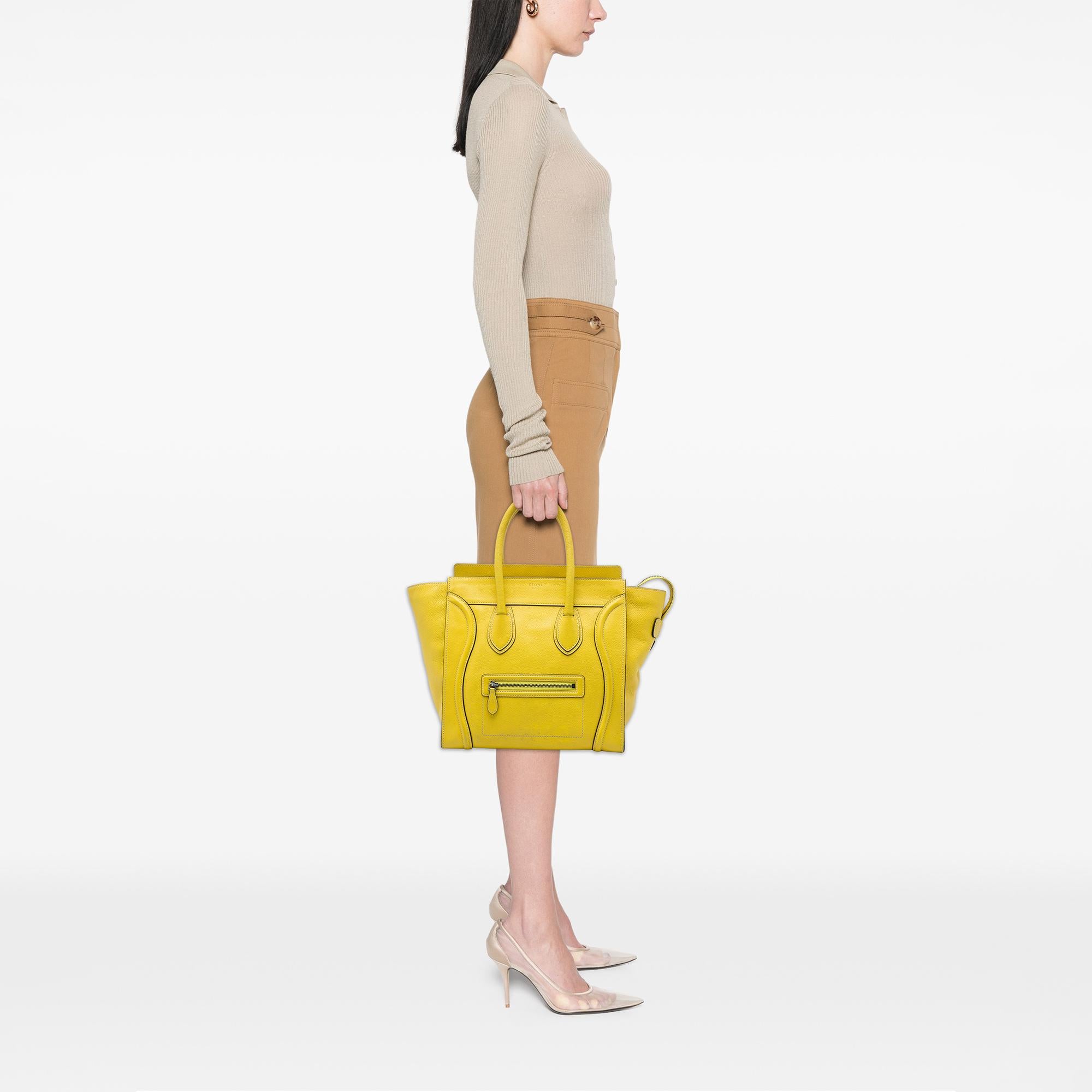 Celine Mini Grained Calfskin Luggage Tote