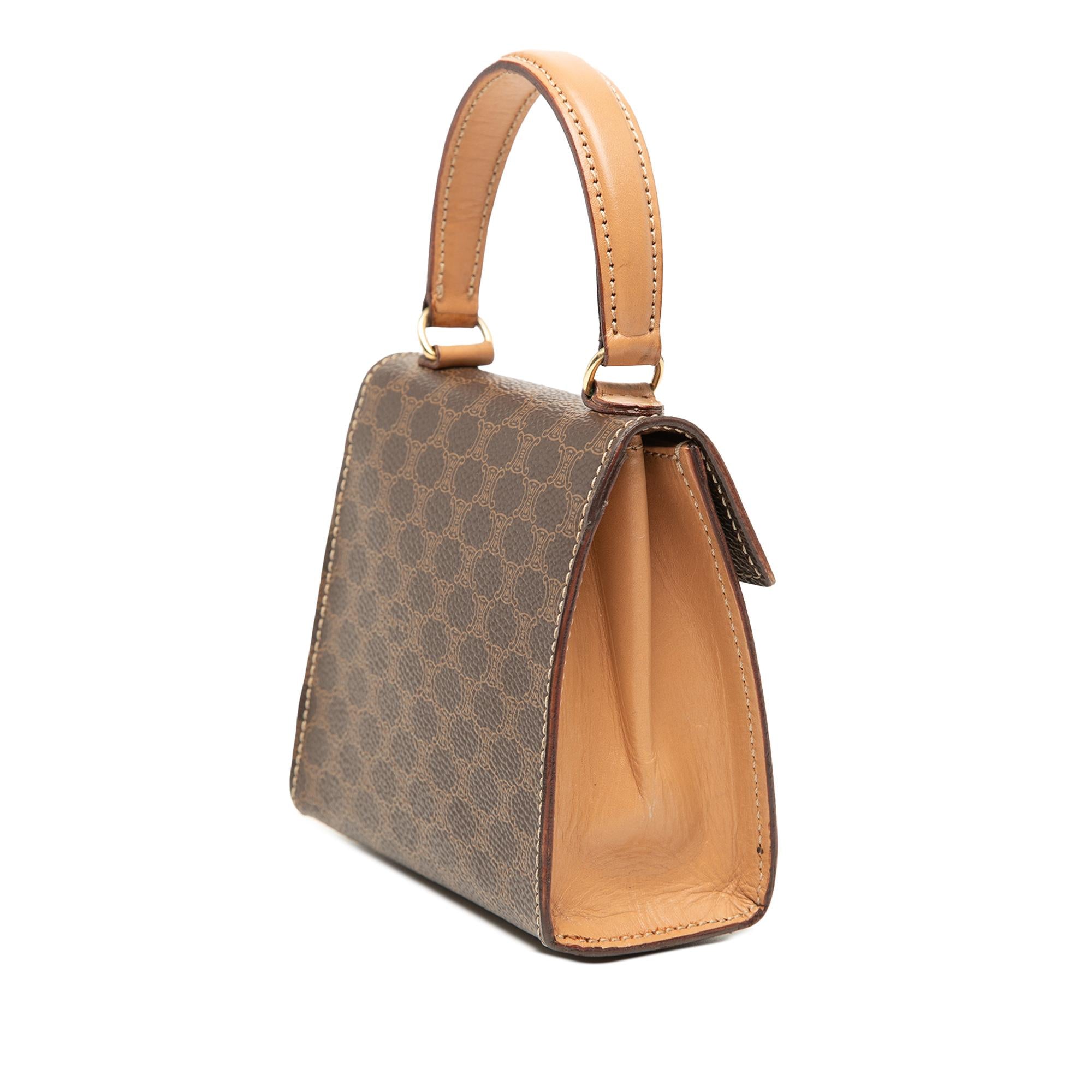 Celine Mini Macadam Coated Canvas Top Handle Bag
