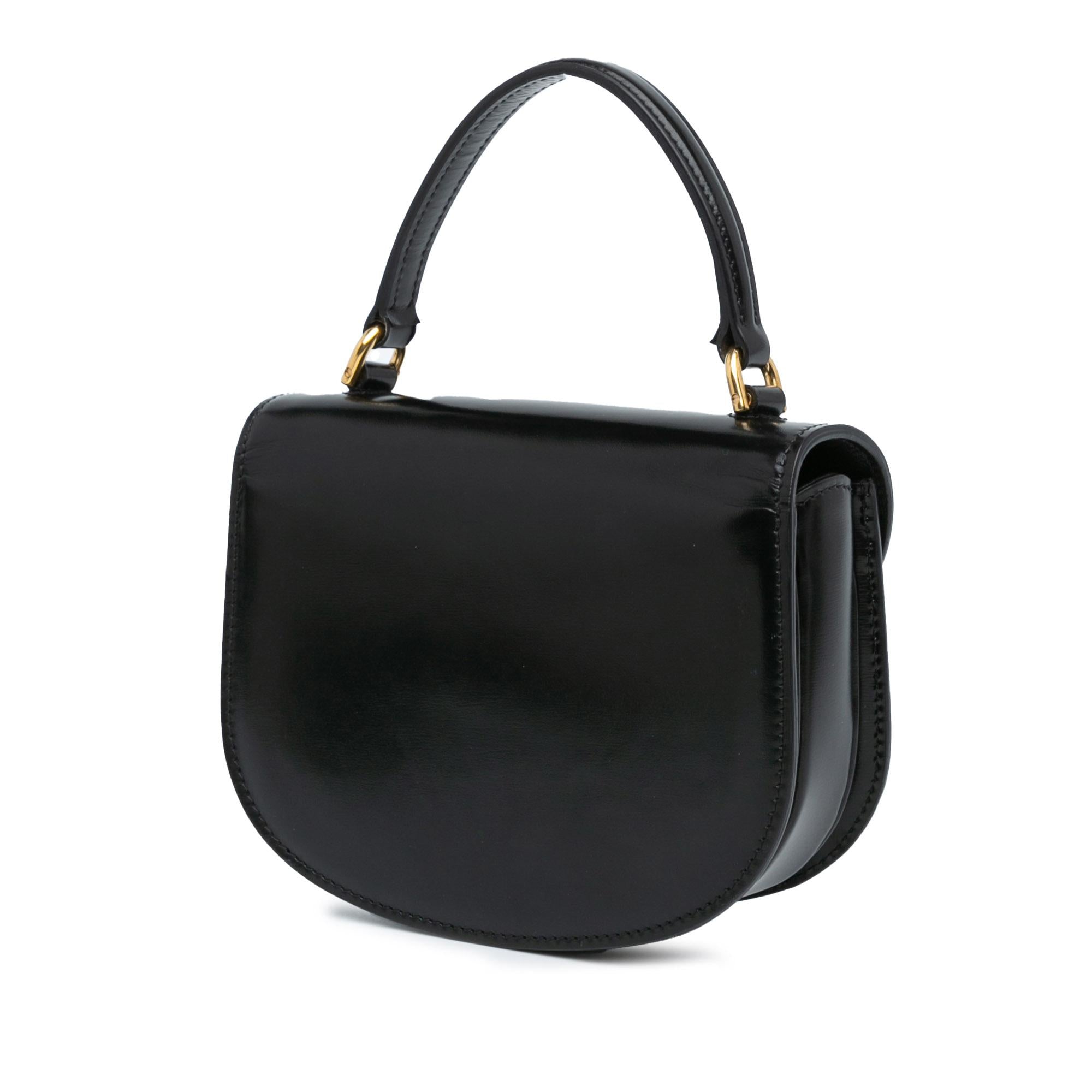 Celine Mini Shiny Calfskin Besace Clea Satchel (SHG-au1NfF)