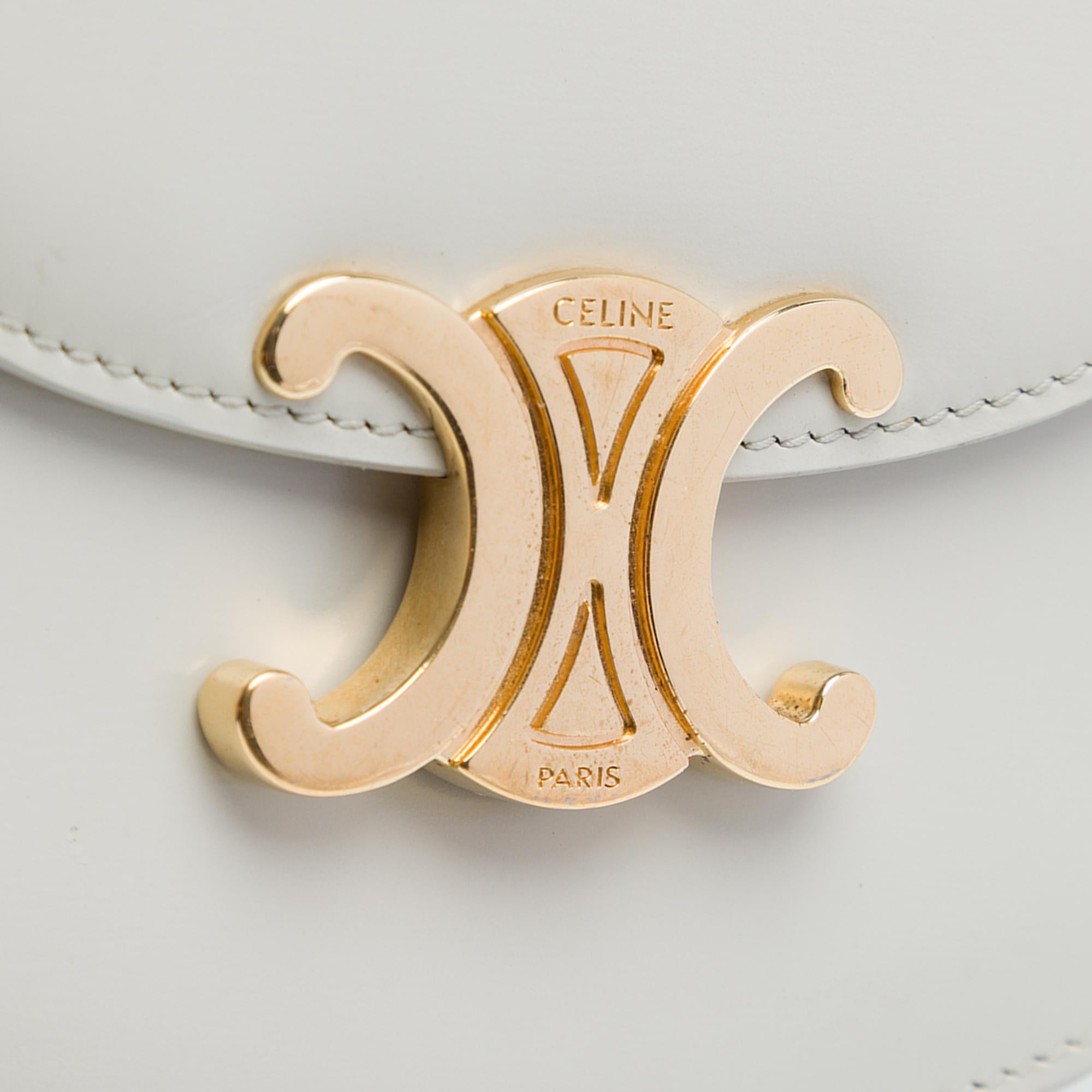 Celine Mini Shiny Calfskin Besace Clea Satchel