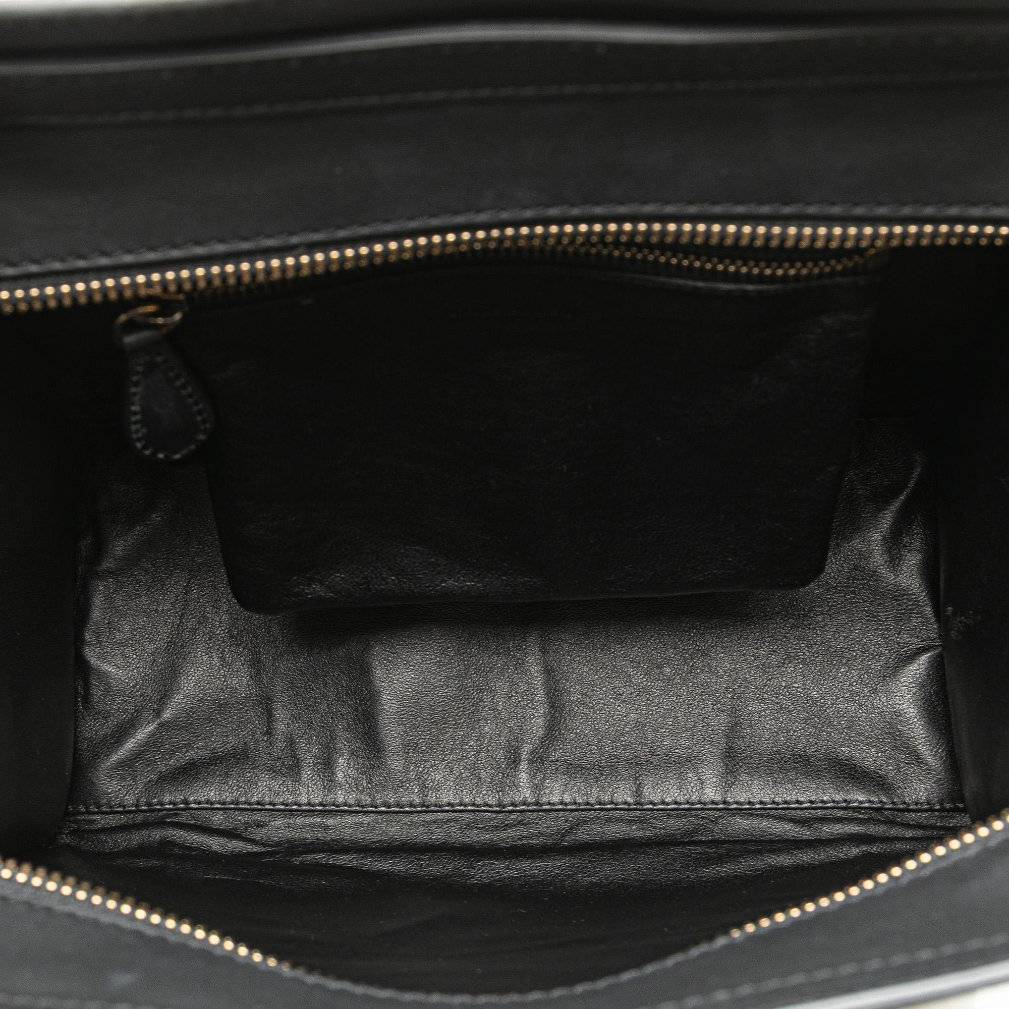 Celine Mini Tricolor Leather Luggage Tote