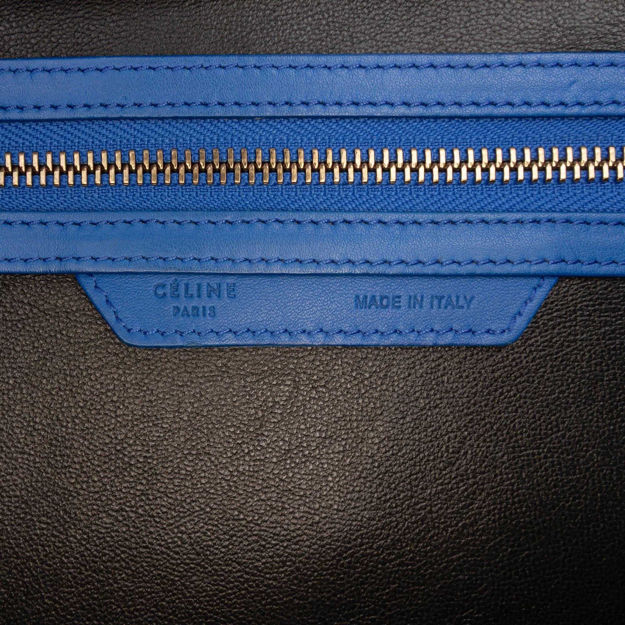 Celine Mini Tricolor Leather Luggage Tote
