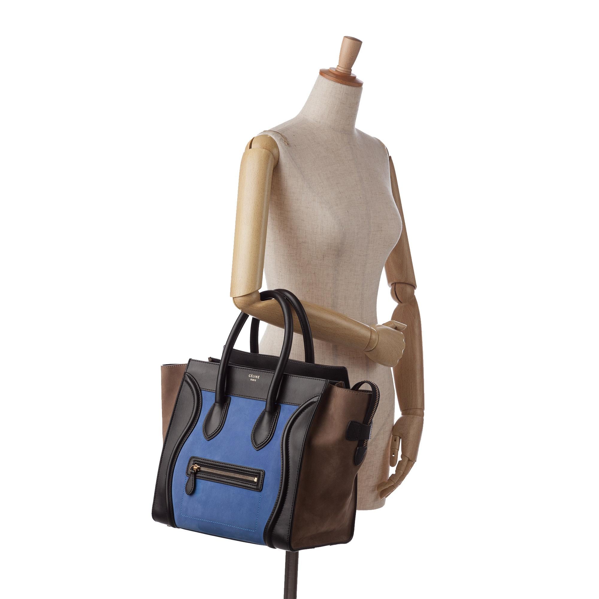 Celine Mini Tricolor Luggage Tote (SHG-h2571u)