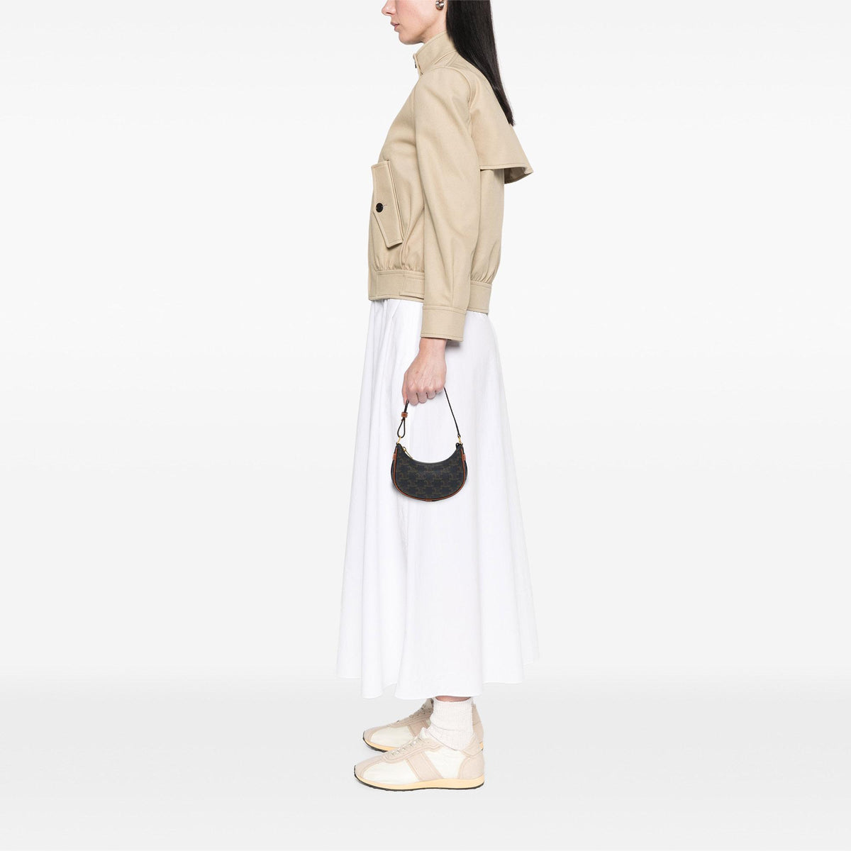 Celine Mini Triomphe Coated Canvas Ava Shoulder Bag
