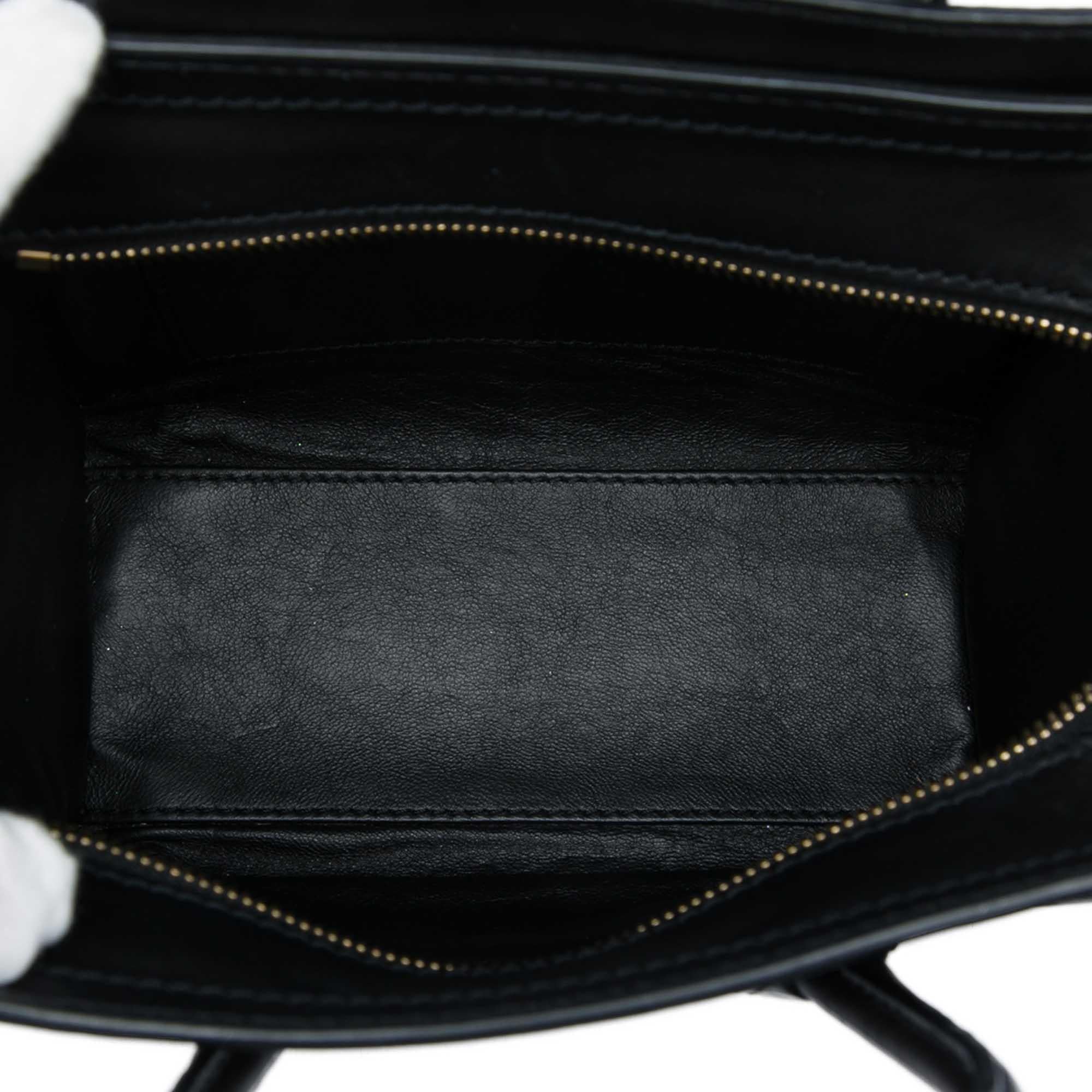 Celine Nano Bicolor Canvas and Leather Luggage Tote