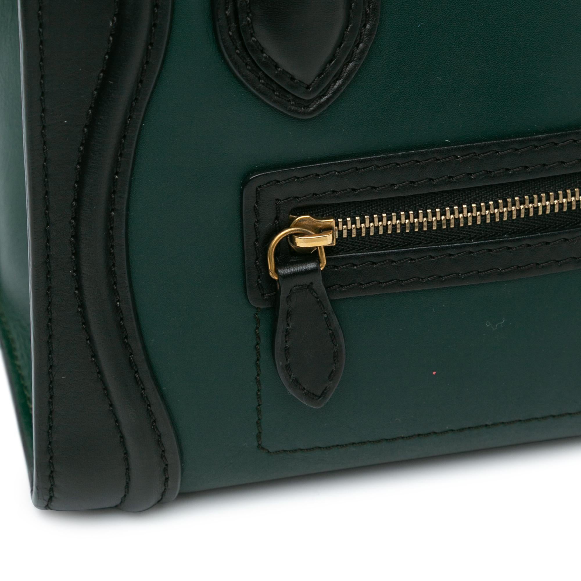 Celine Nano Bicolor Leather Luggage Tote