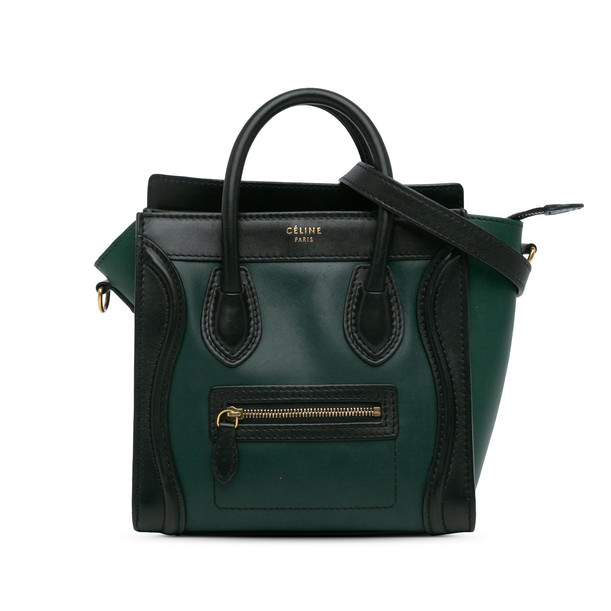Celine Nano Bicolor Leather Luggage Tote