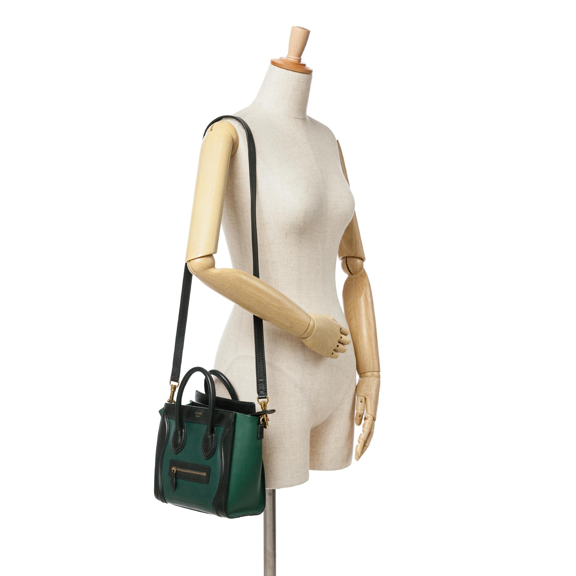 Celine Nano Bicolor Leather Luggage Tote